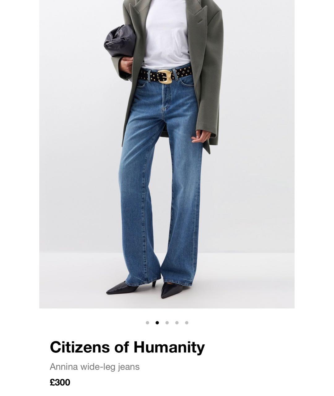 CITIZENS OF HUMANITY Голубые хлопковые прямые джинсы, фото 5