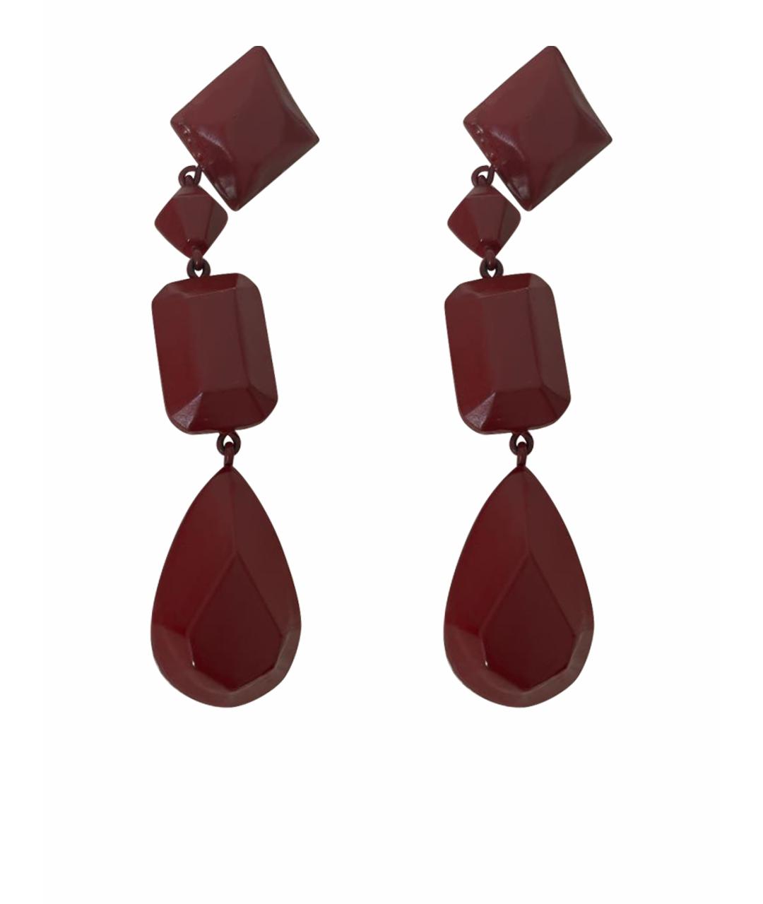 CELINE Бордовые пластиковые серьги, фото 1