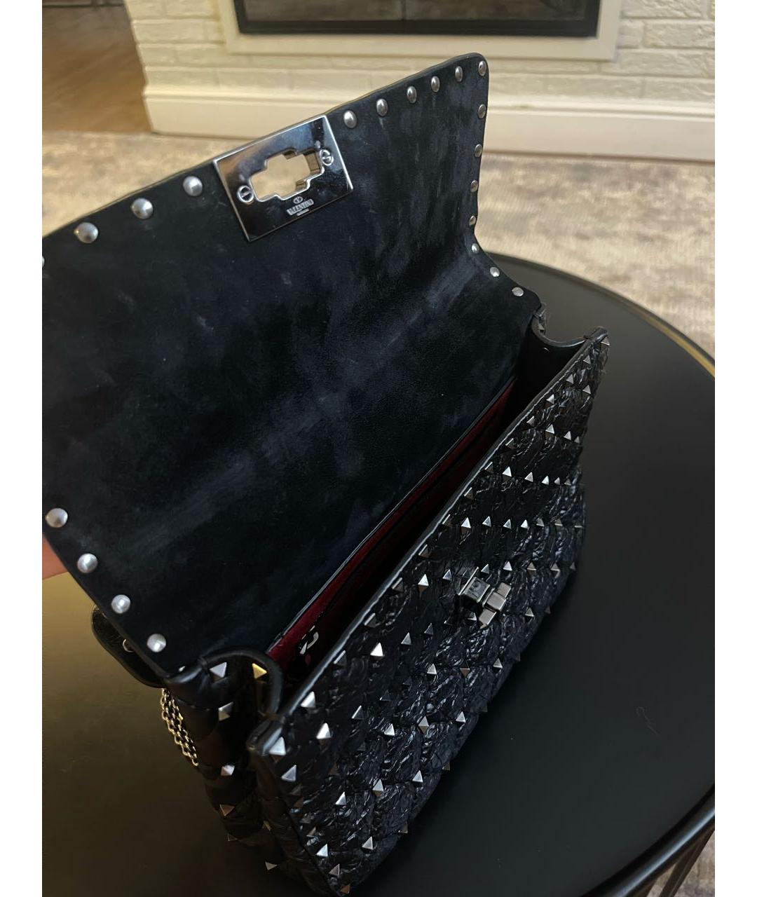 VALENTINO Черная кожаная сумка тоут, фото 4
