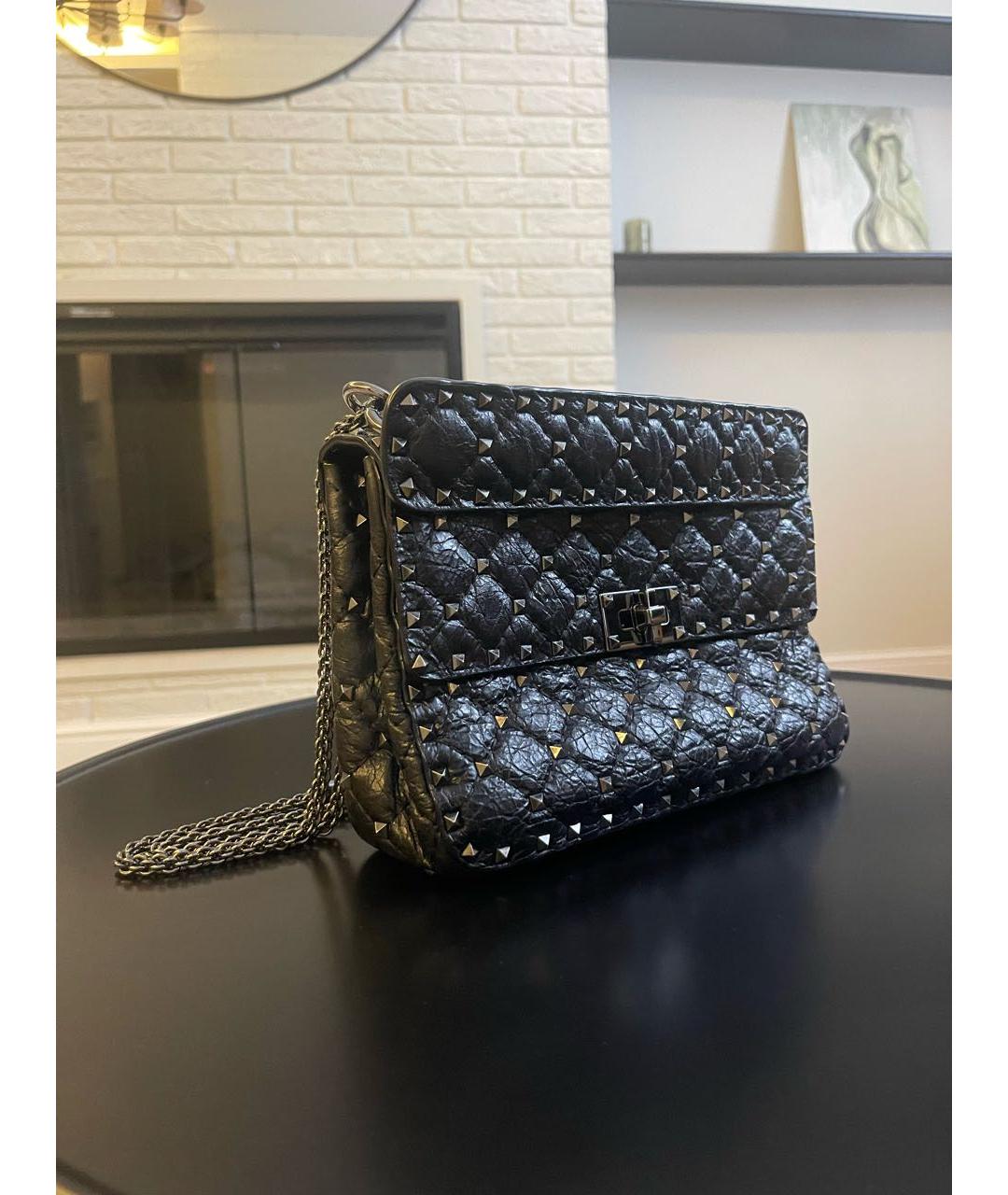 VALENTINO Черная кожаная сумка тоут, фото 2