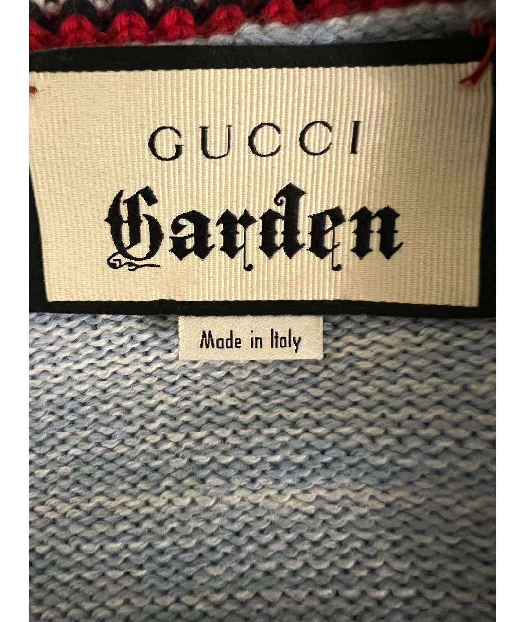 GUCCI Голубой шерстяной джемпер / свитер, фото 3