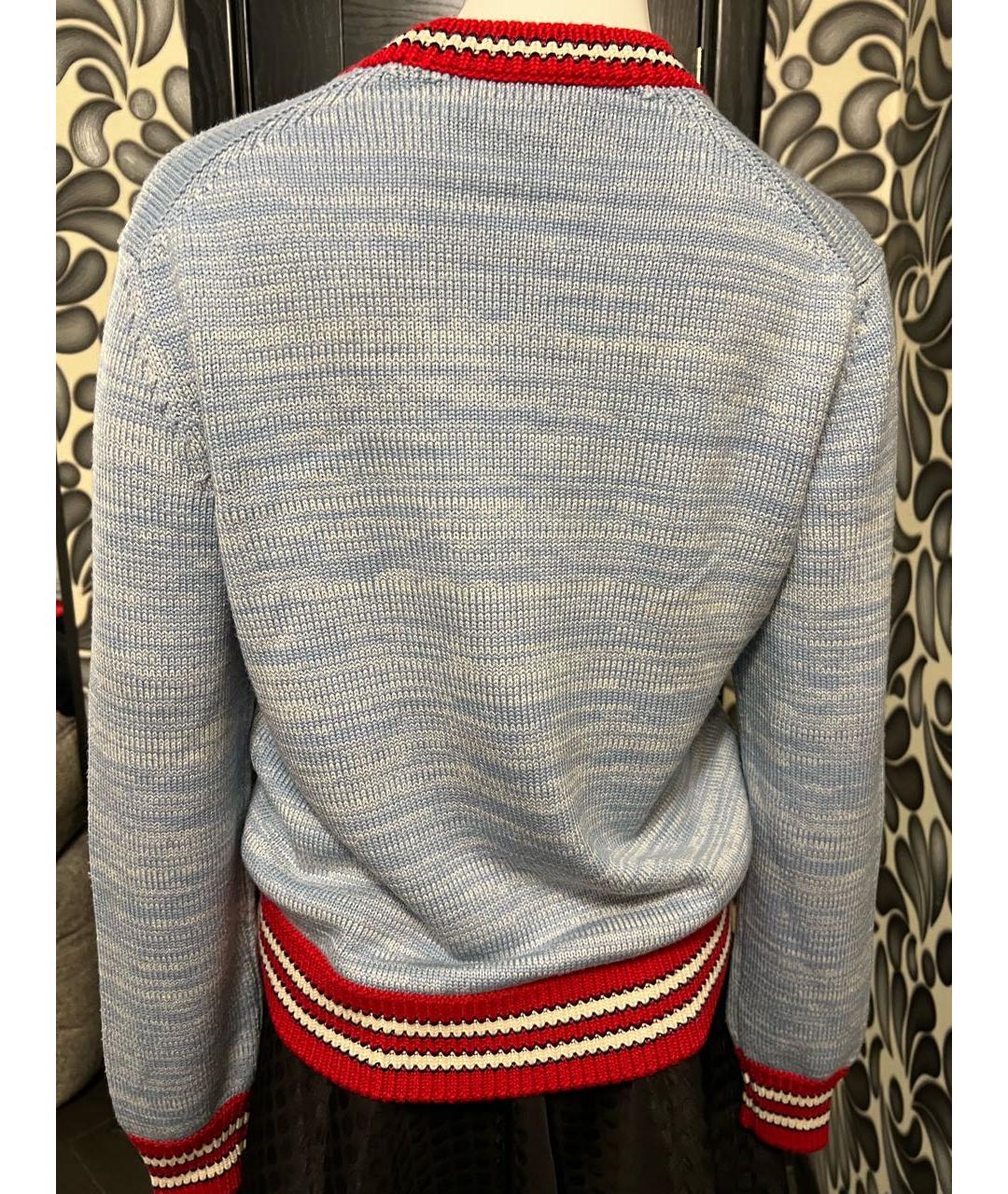 GUCCI Голубой шерстяной джемпер / свитер, фото 2
