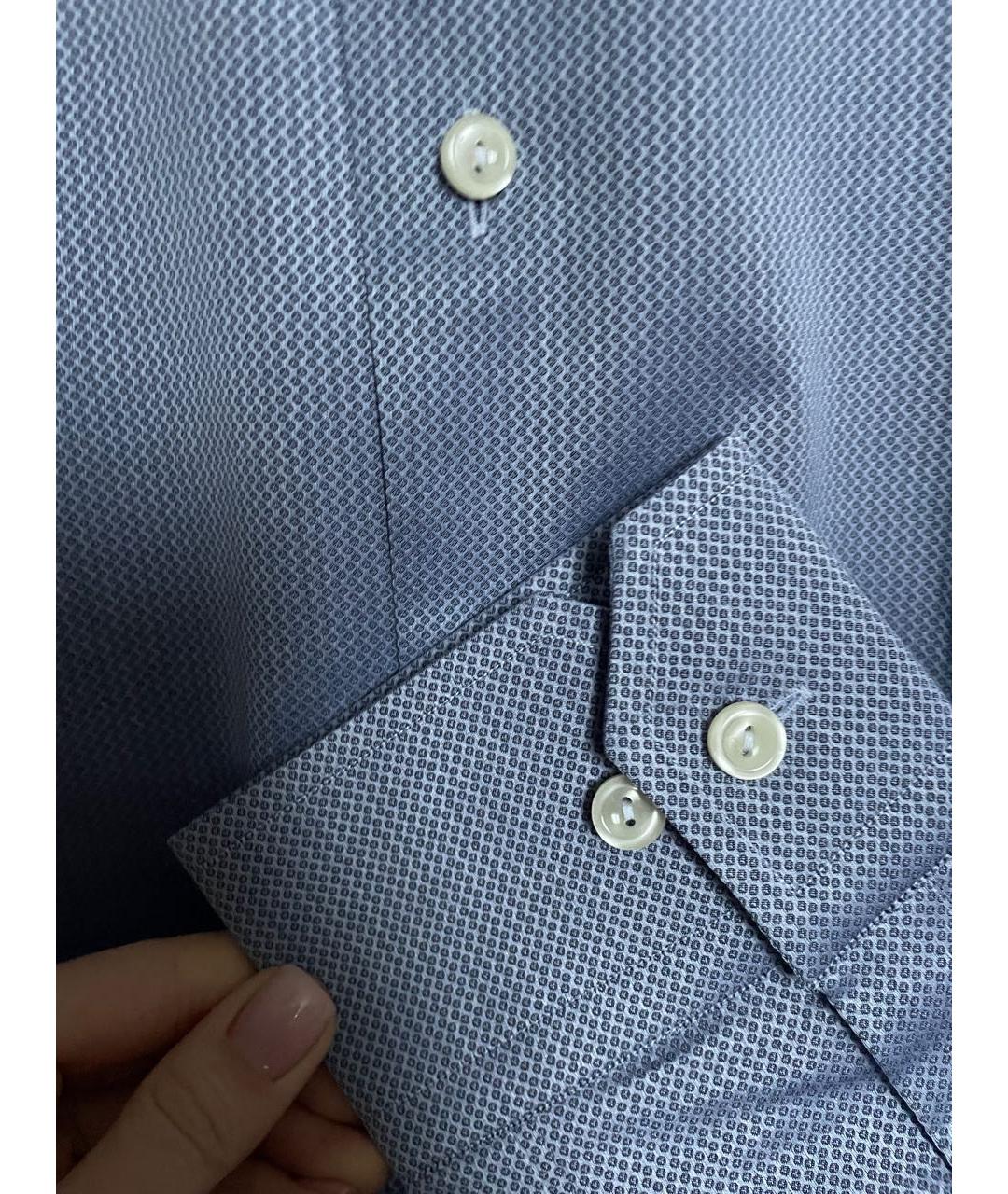 ETON Синяя хлопковая кэжуал рубашка, фото 4