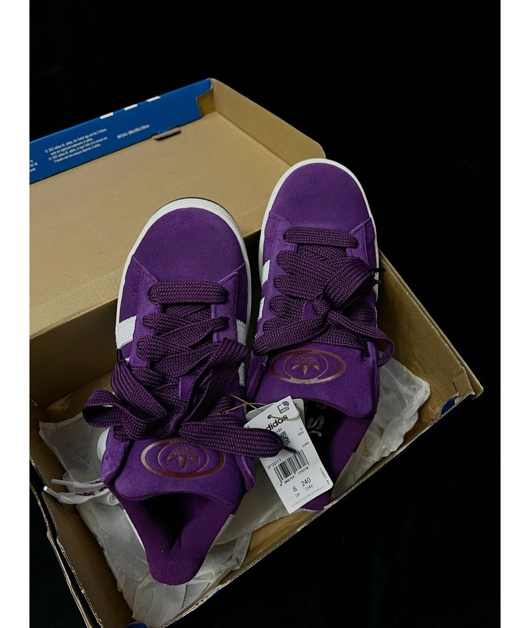 ADIDAS Фиолетовые замшевые кеды, фото 3