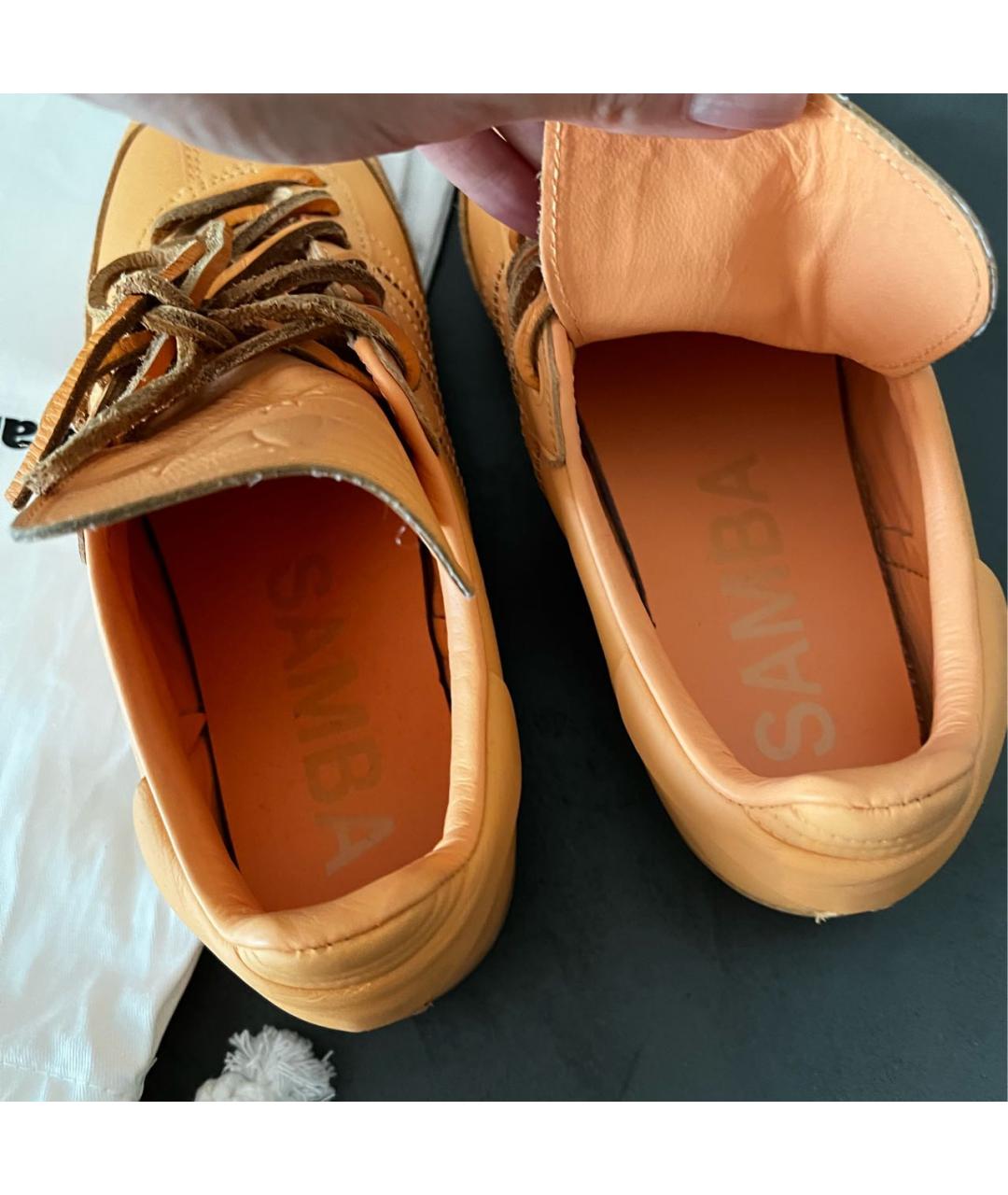 ADIDAS Оранжевое кожаные кеды, фото 7