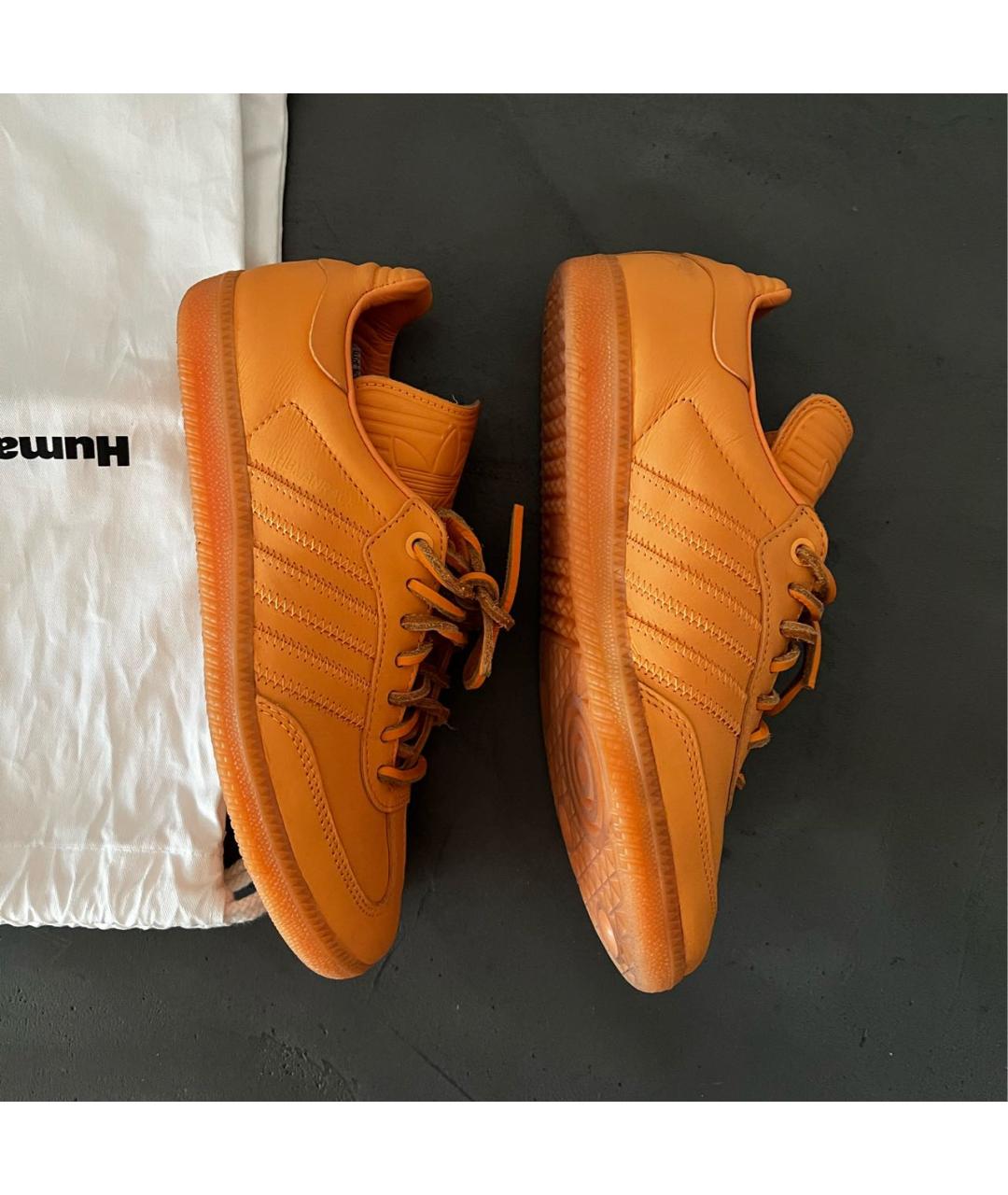 ADIDAS Оранжевое кожаные кеды, фото 2