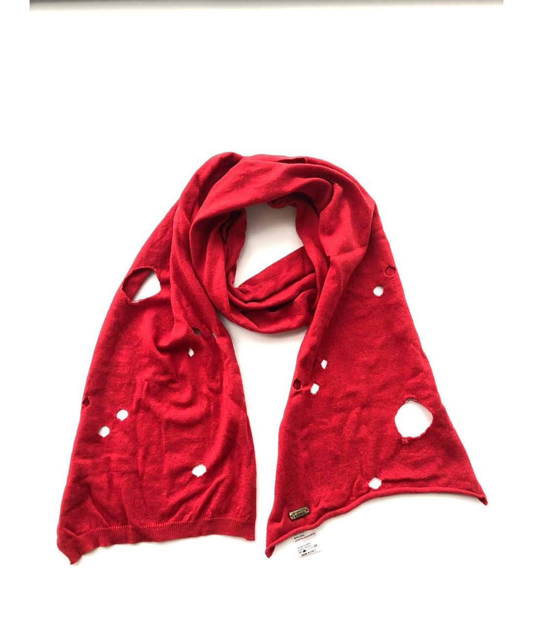DANIELE ALESSANDRINI Красный шерстяной шарф, фото 5