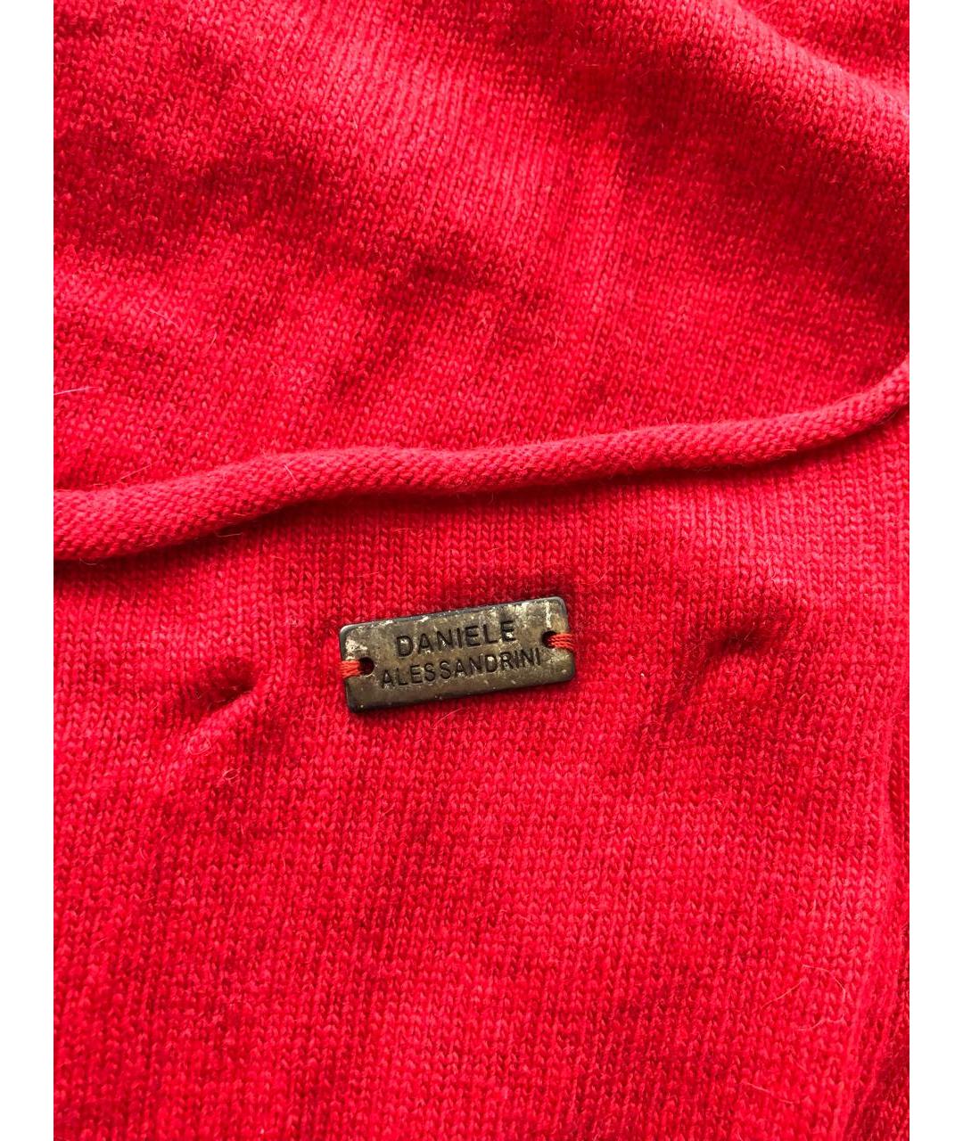 DANIELE ALESSANDRINI Красный шерстяной шарф, фото 4