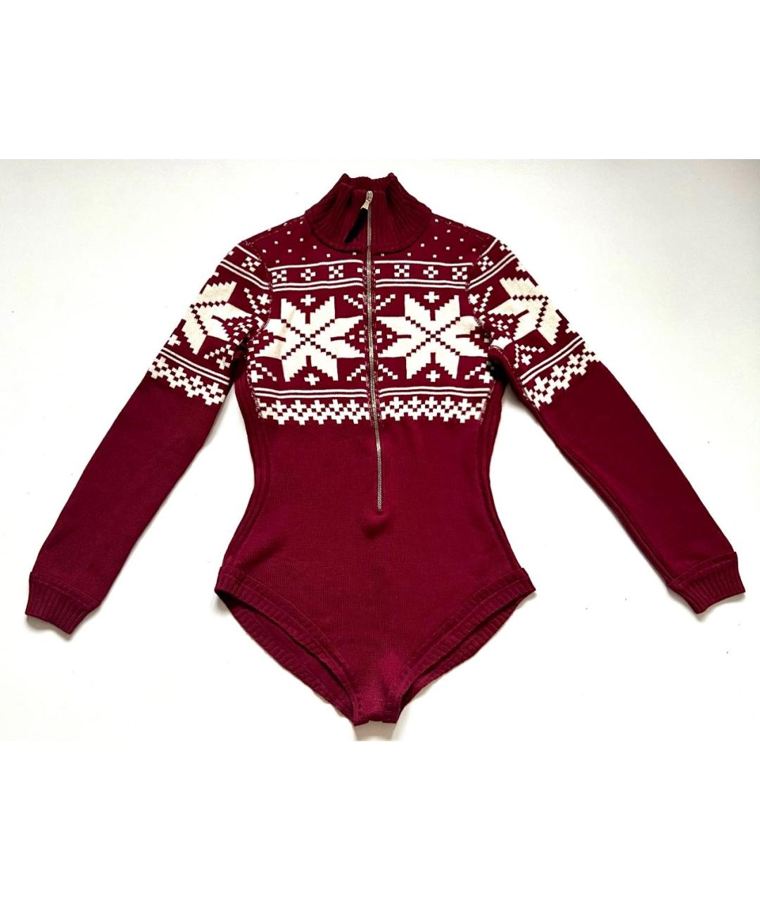 DOLCE&GABBANA Бордовый шерстяной джемпер / свитер, фото 8