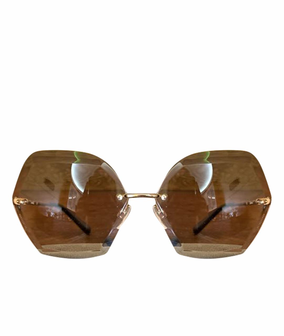 CHANEL PRE-OWNED Желтые металлические солнцезащитные очки, фото 1