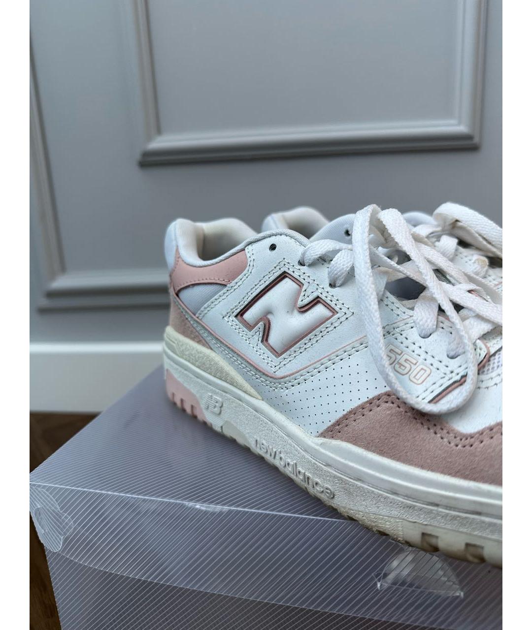 NEW BALANCE Белые кеды из искусственной кожи, фото 3
