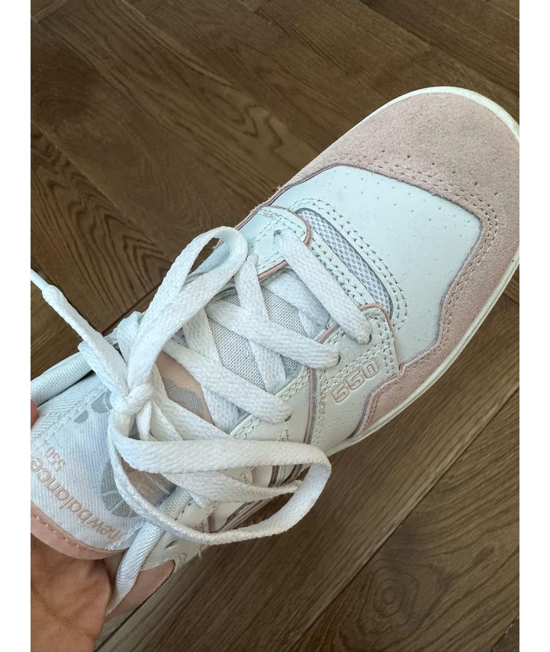NEW BALANCE Белые кеды из искусственной кожи, фото 5