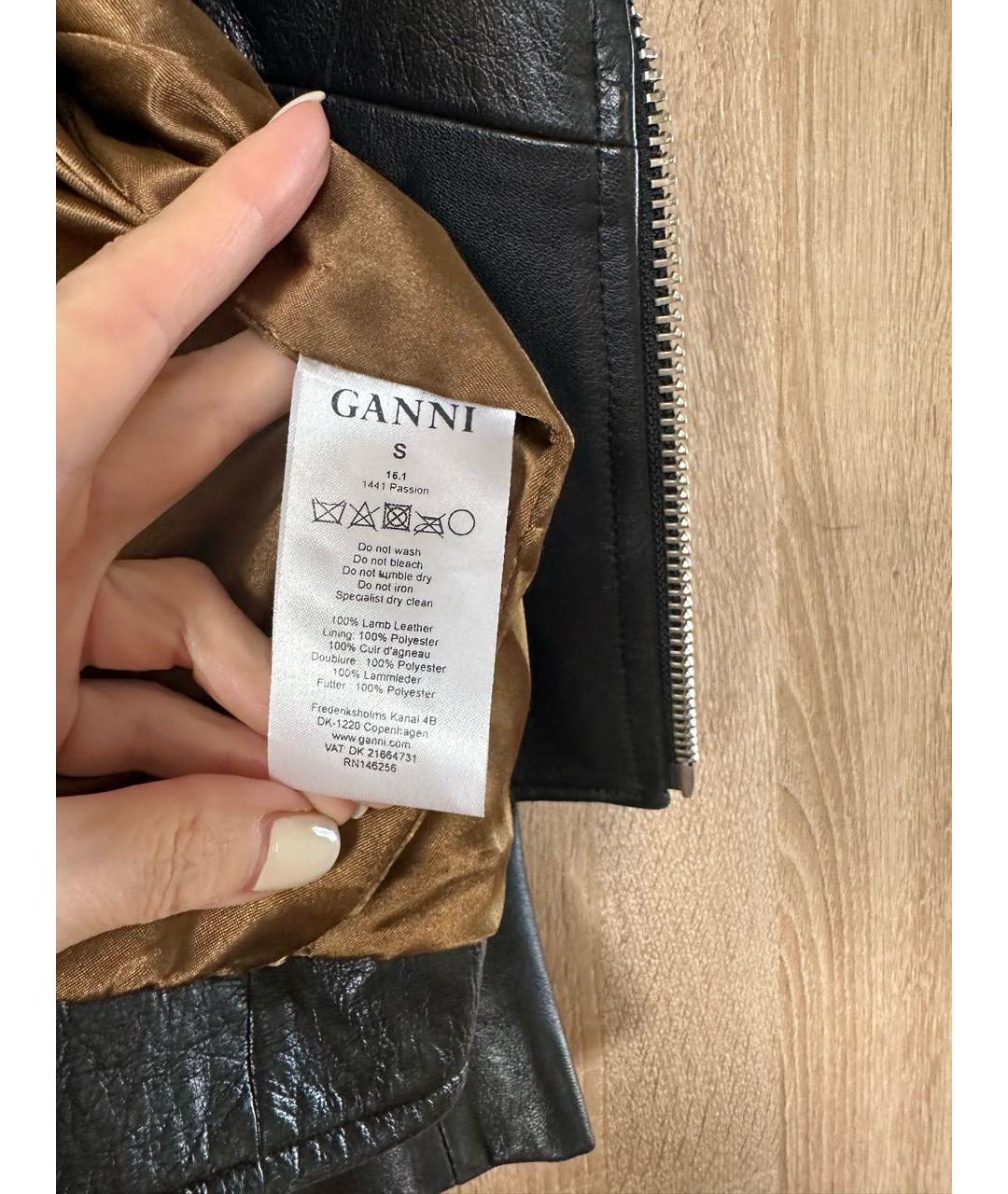 GANNI Черная кожаная куртка, фото 6