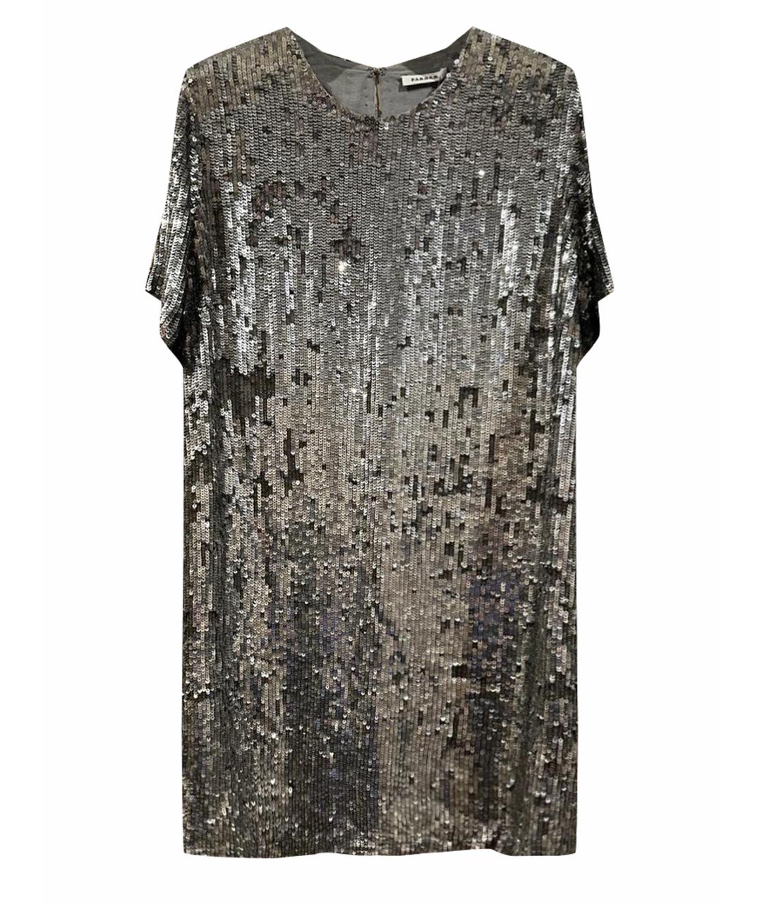 P.A.R.O.S.H. Серебряное вискозное коктейльное платье, фото 1