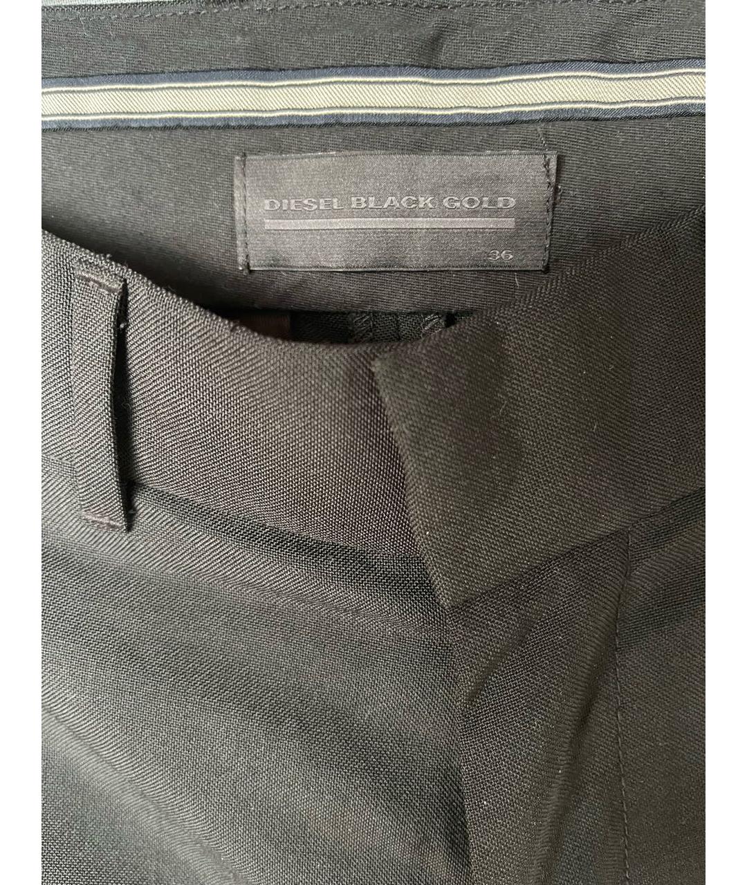 DIESEL BLACK GOLD Черные шерстяные брюки широкие, фото 3