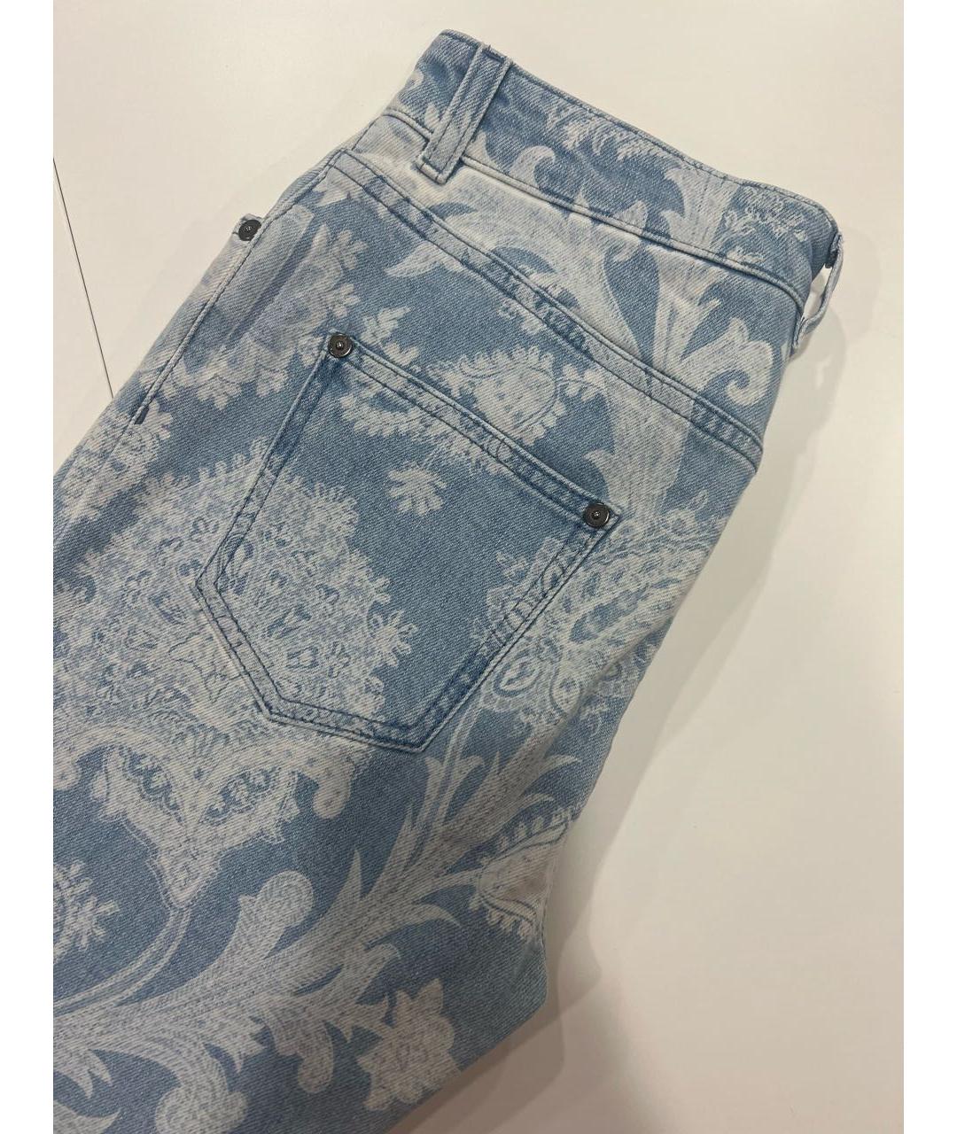 ETRO Голубые хлопковые джинсы слим, фото 4