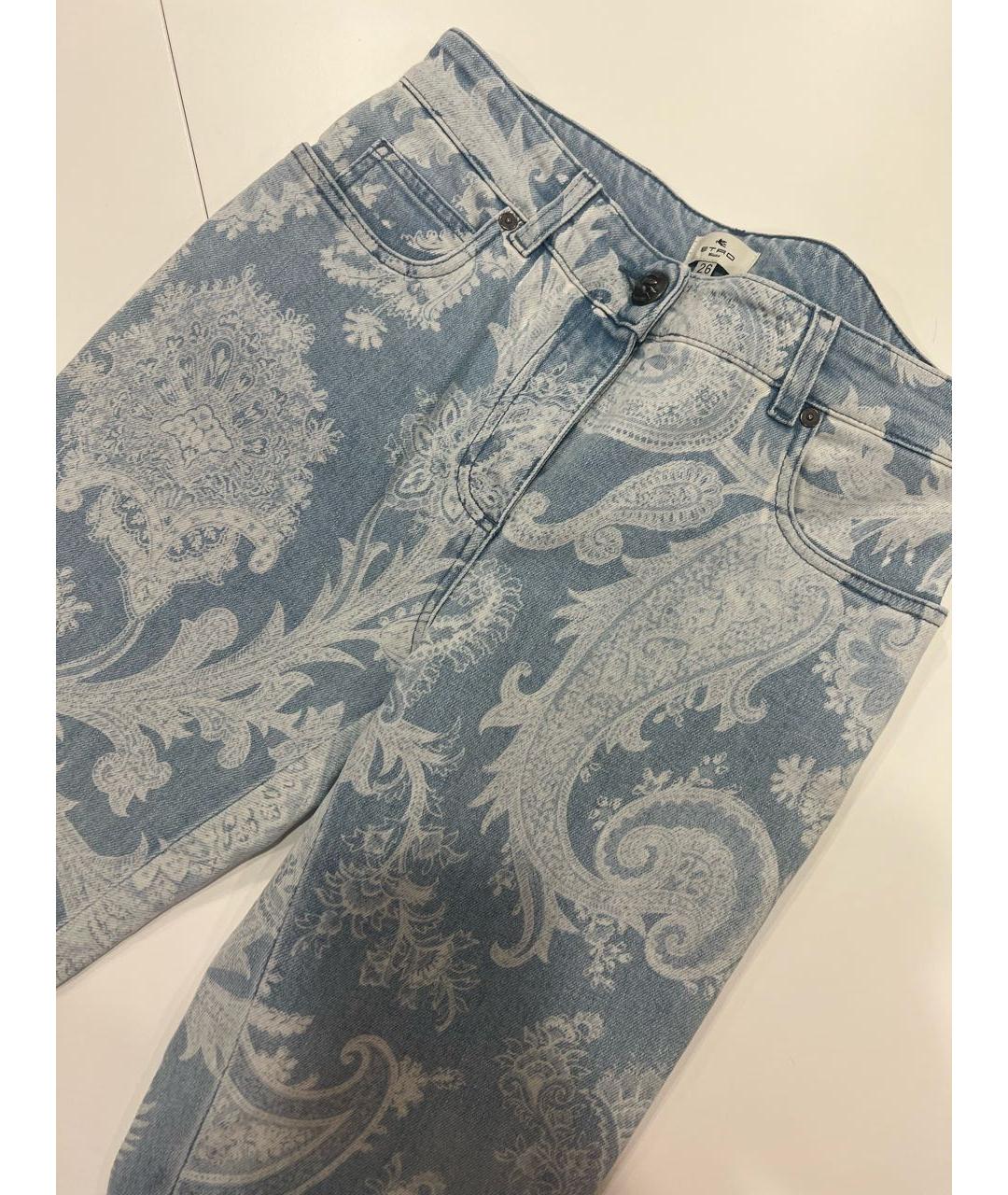 ETRO Голубые хлопковые джинсы слим, фото 5
