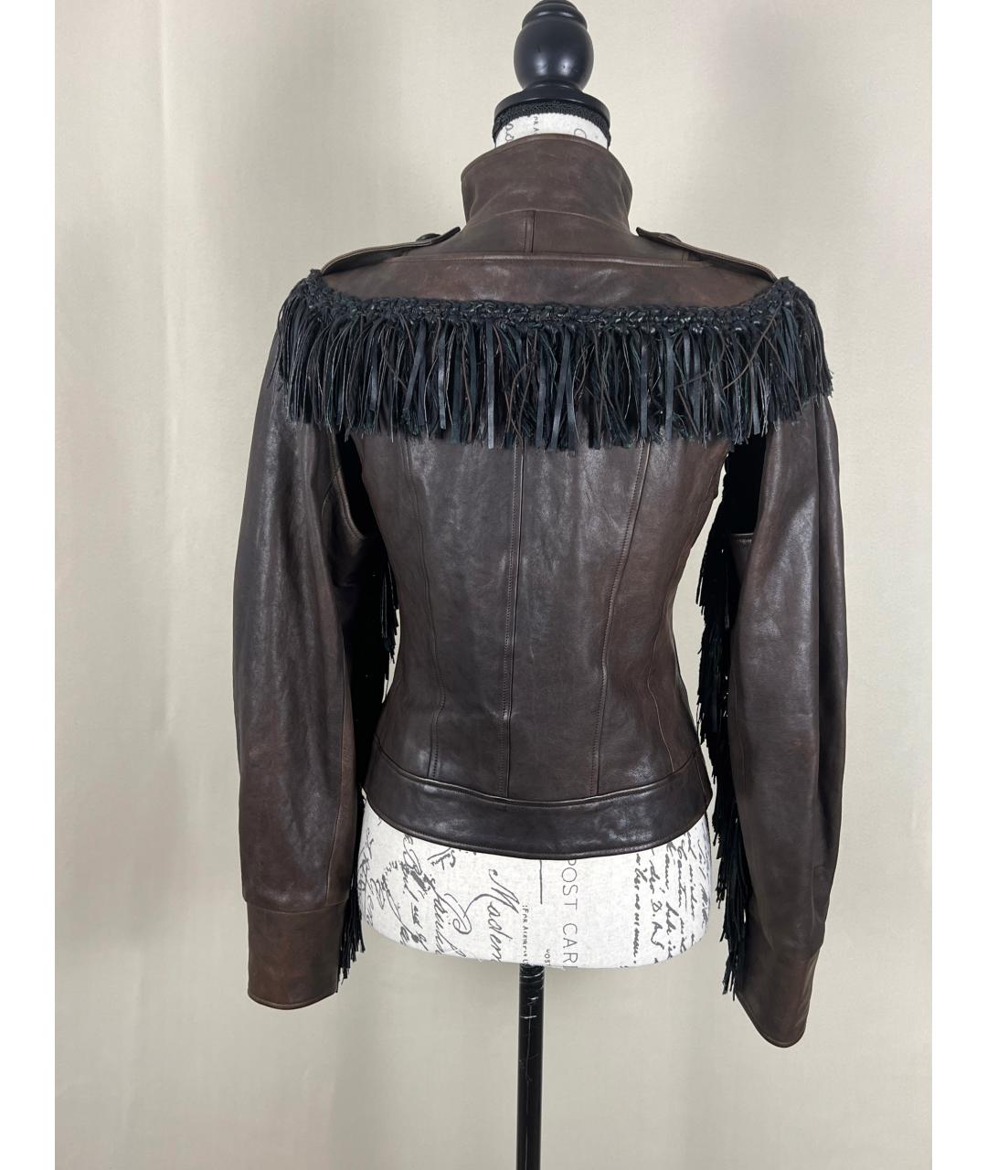 CHANEL PRE-OWNED Коричневый кожаный жакет/пиджак, фото 9