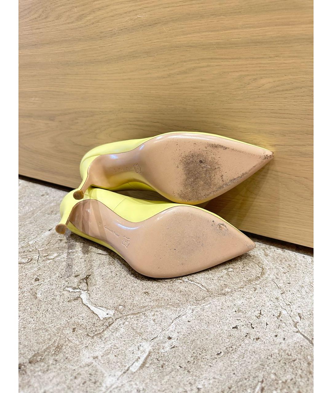 GIANVITO ROSSI Желтые кожаные туфли, фото 7