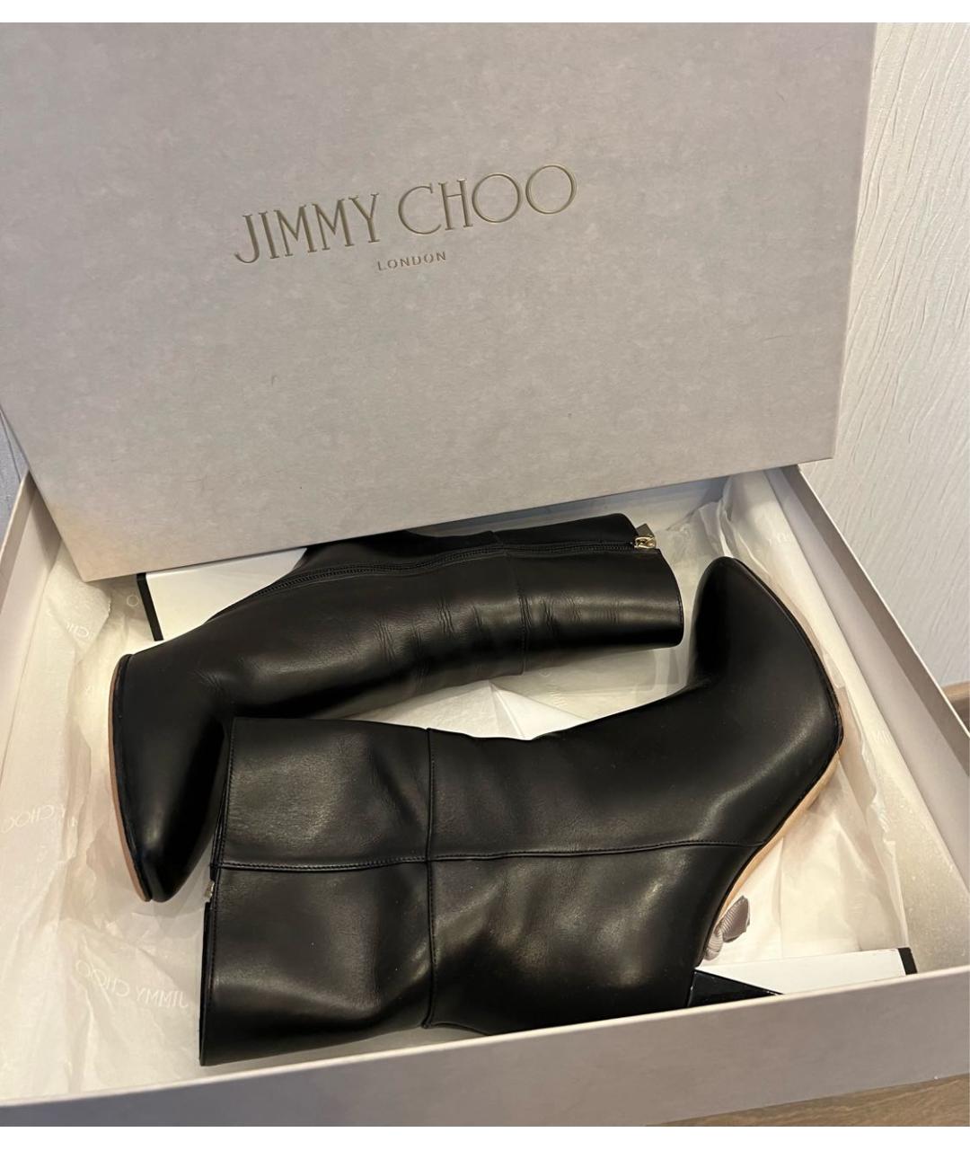 JIMMY CHOO Черные кожаные полусапоги, фото 5