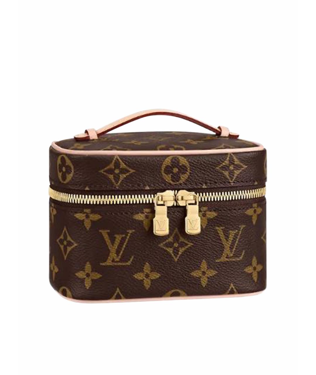 LOUIS VUITTON Коричневая кожаная косметичка, фото 1