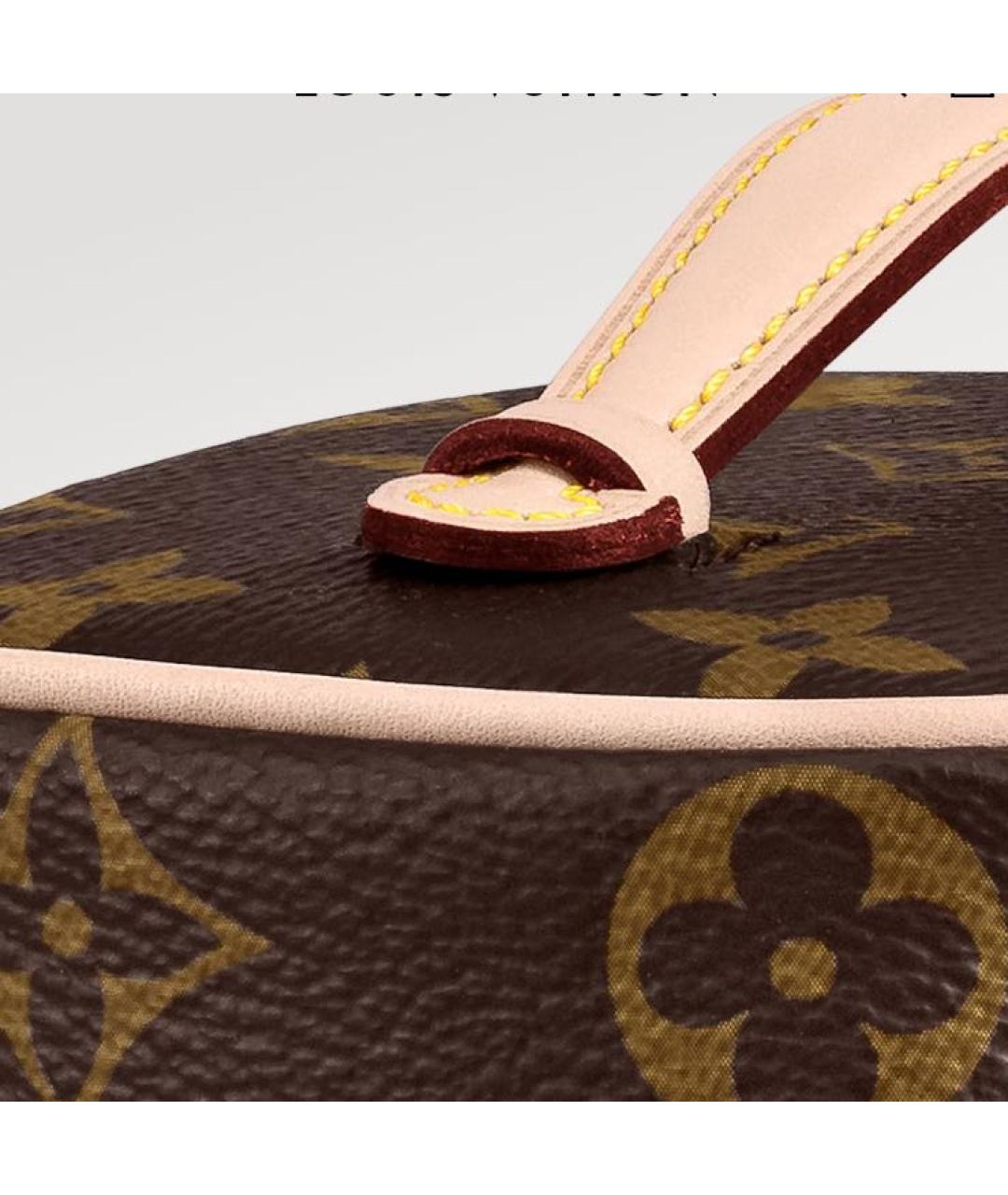 LOUIS VUITTON Коричневая кожаная косметичка, фото 3