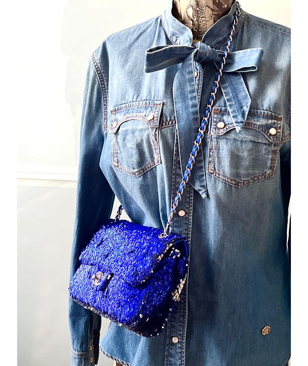 CHANEL Синяя сумка через плечо, фото 8