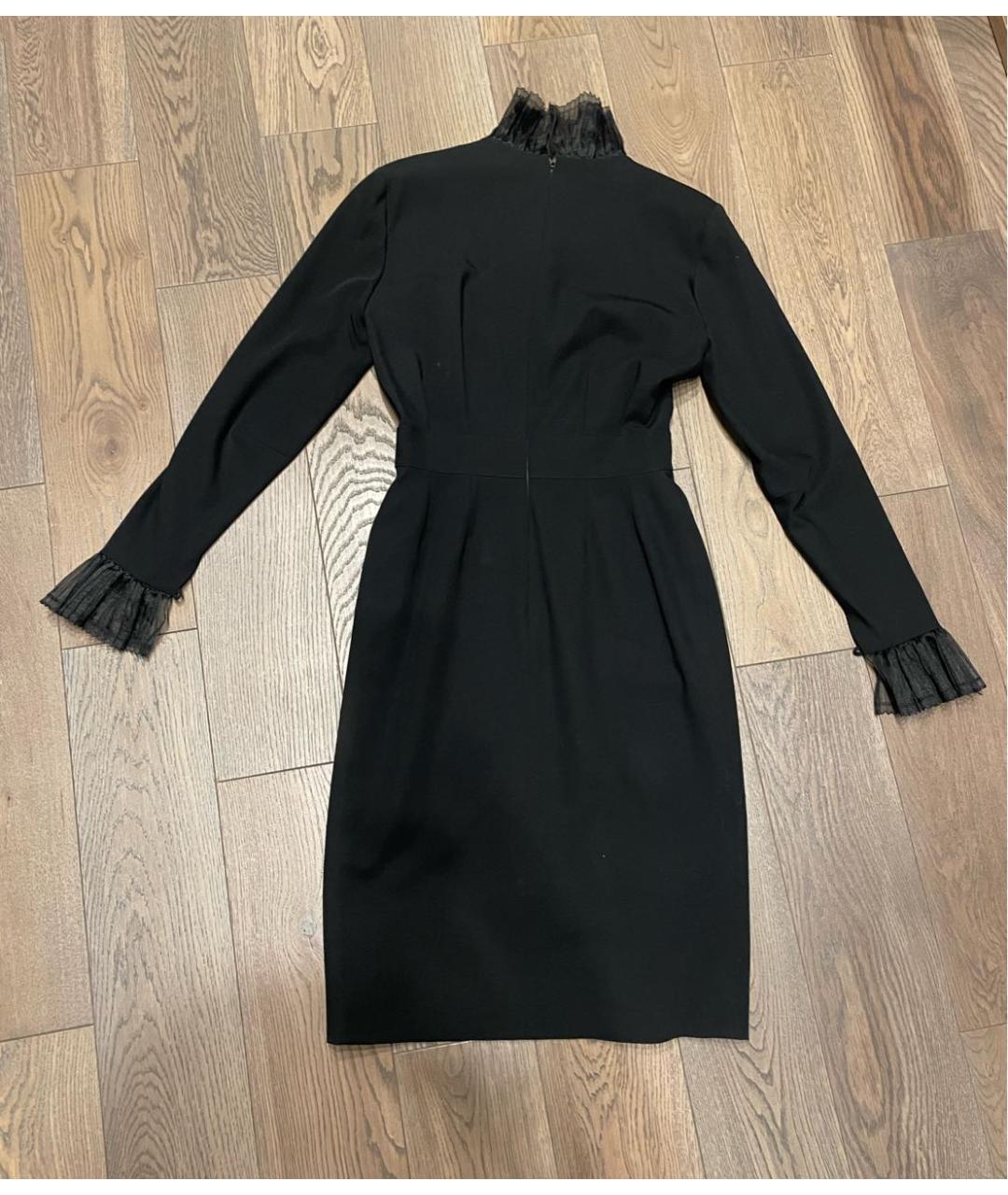 GUY LAROCHE Черное шерстяное коктейльное платье, фото 2