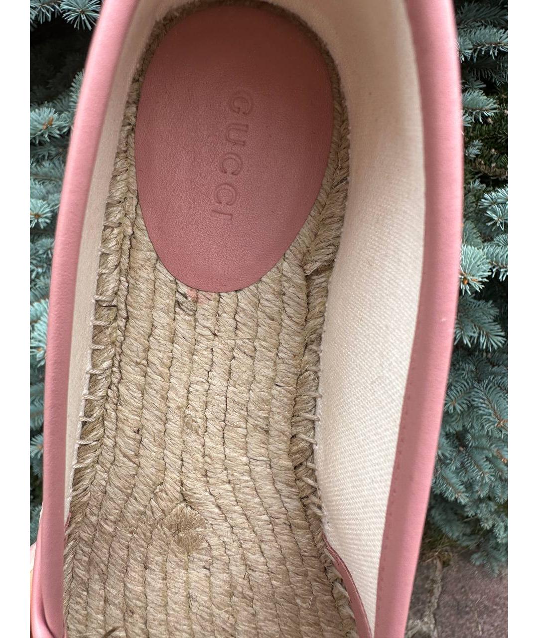 GUCCI Розовые текстильные эспадрильи, фото 4