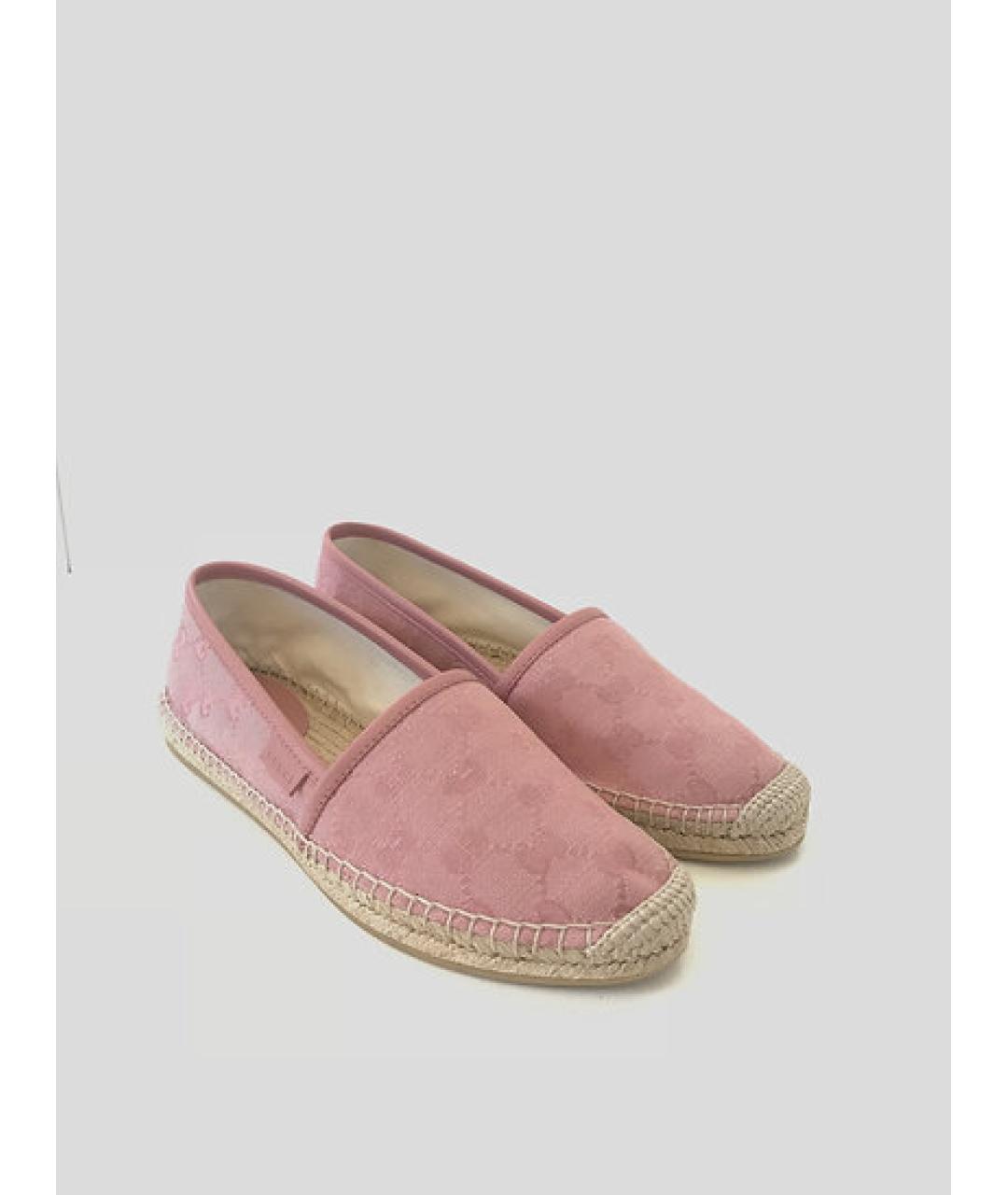 GUCCI Розовые текстильные эспадрильи, фото 3