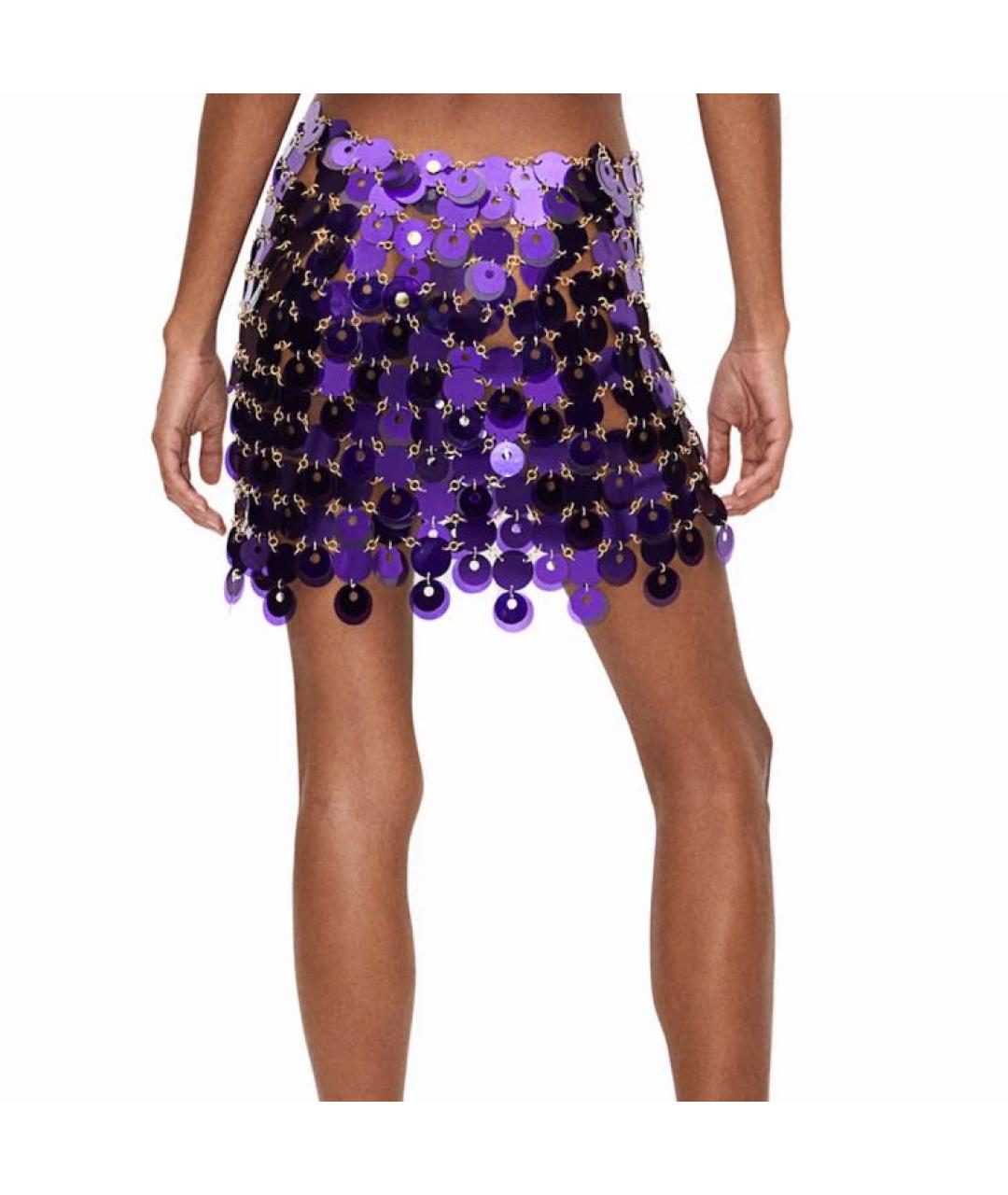 PACO RABANNE Фиолетовая юбка мини, фото 2