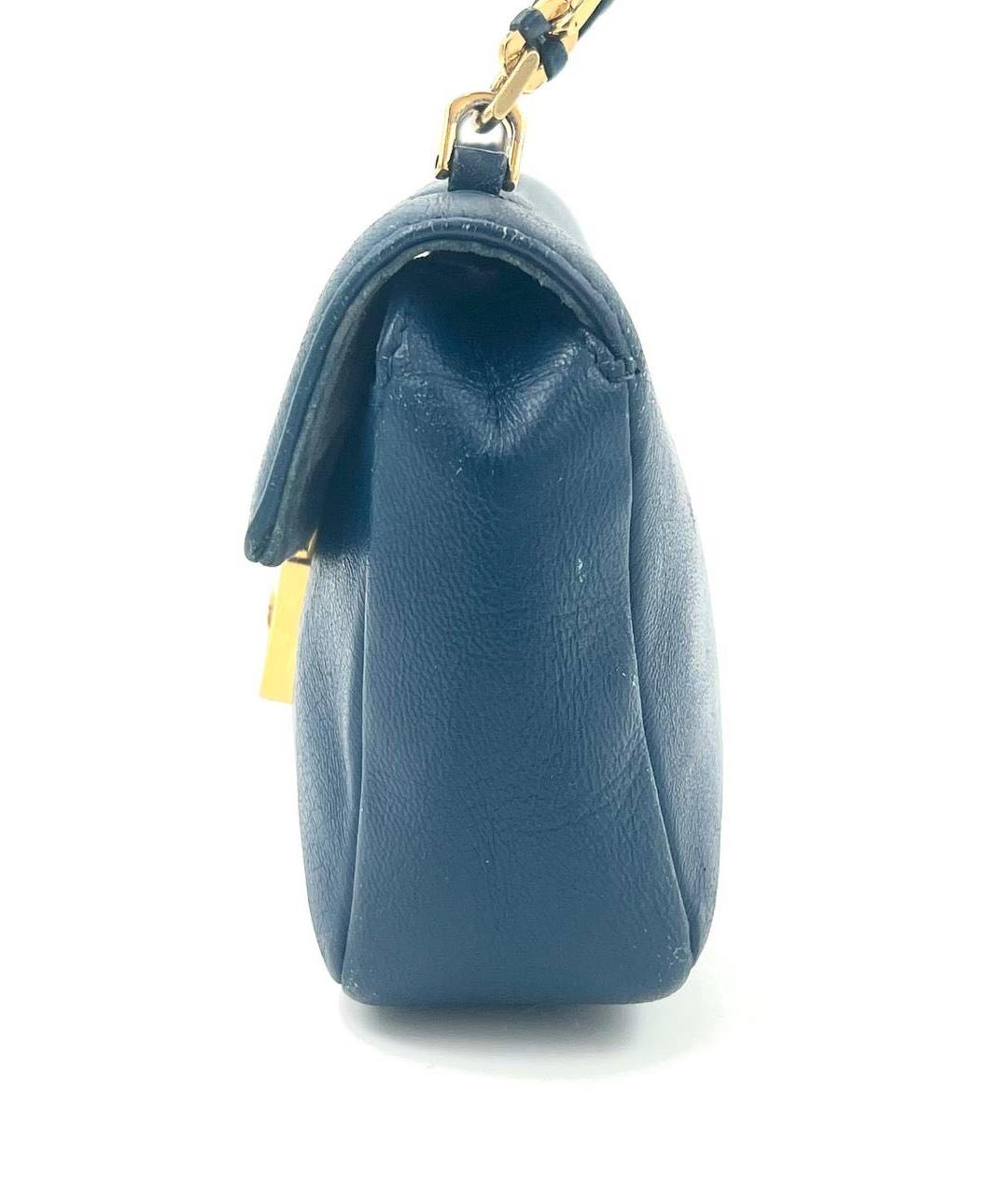 FENDI Синяя кожаная сумка через плечо, фото 4