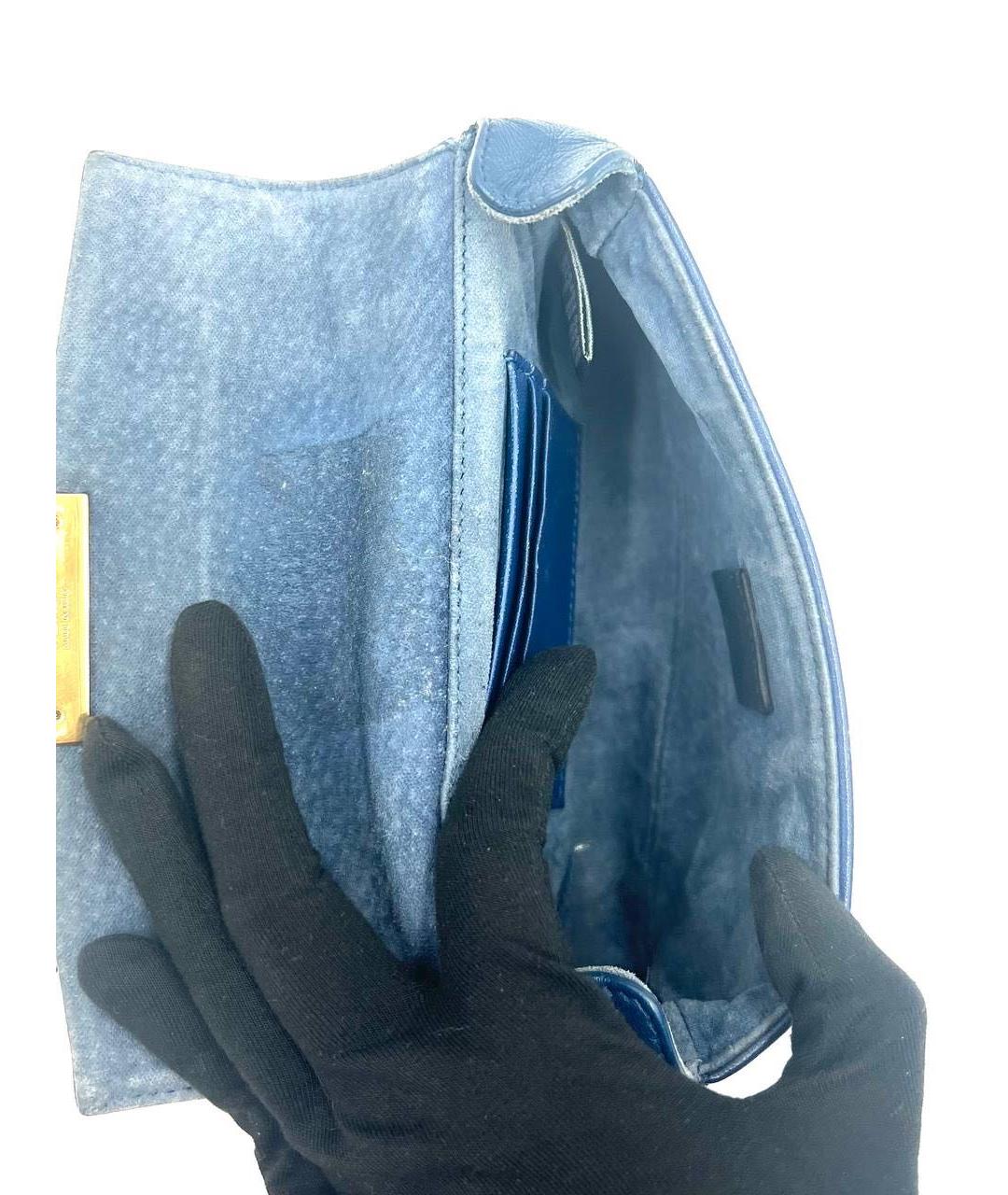 FENDI Синяя кожаная сумка через плечо, фото 8