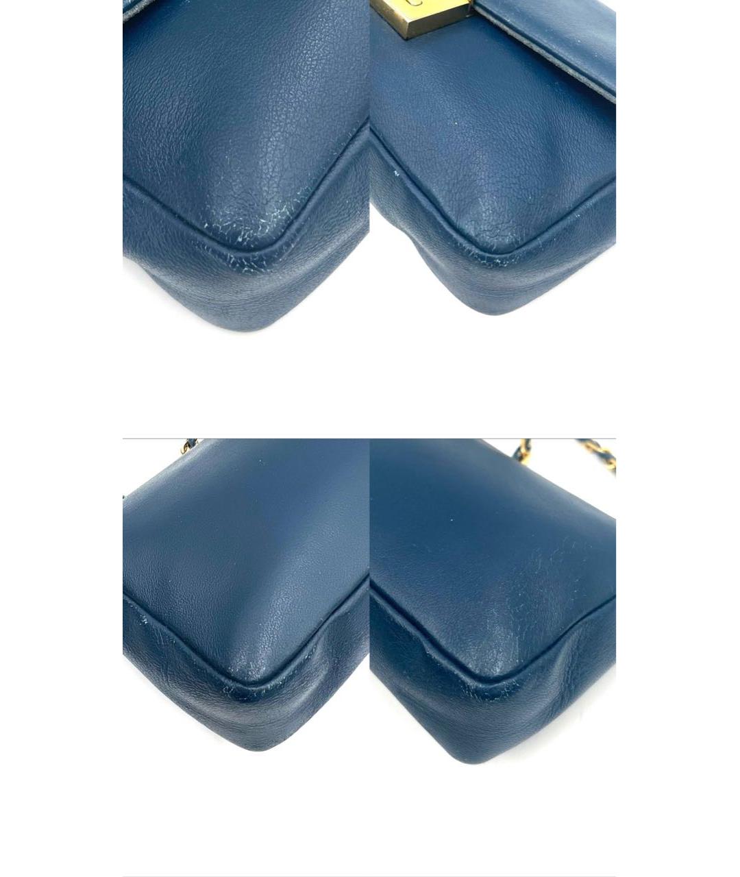 FENDI Синяя кожаная сумка через плечо, фото 6