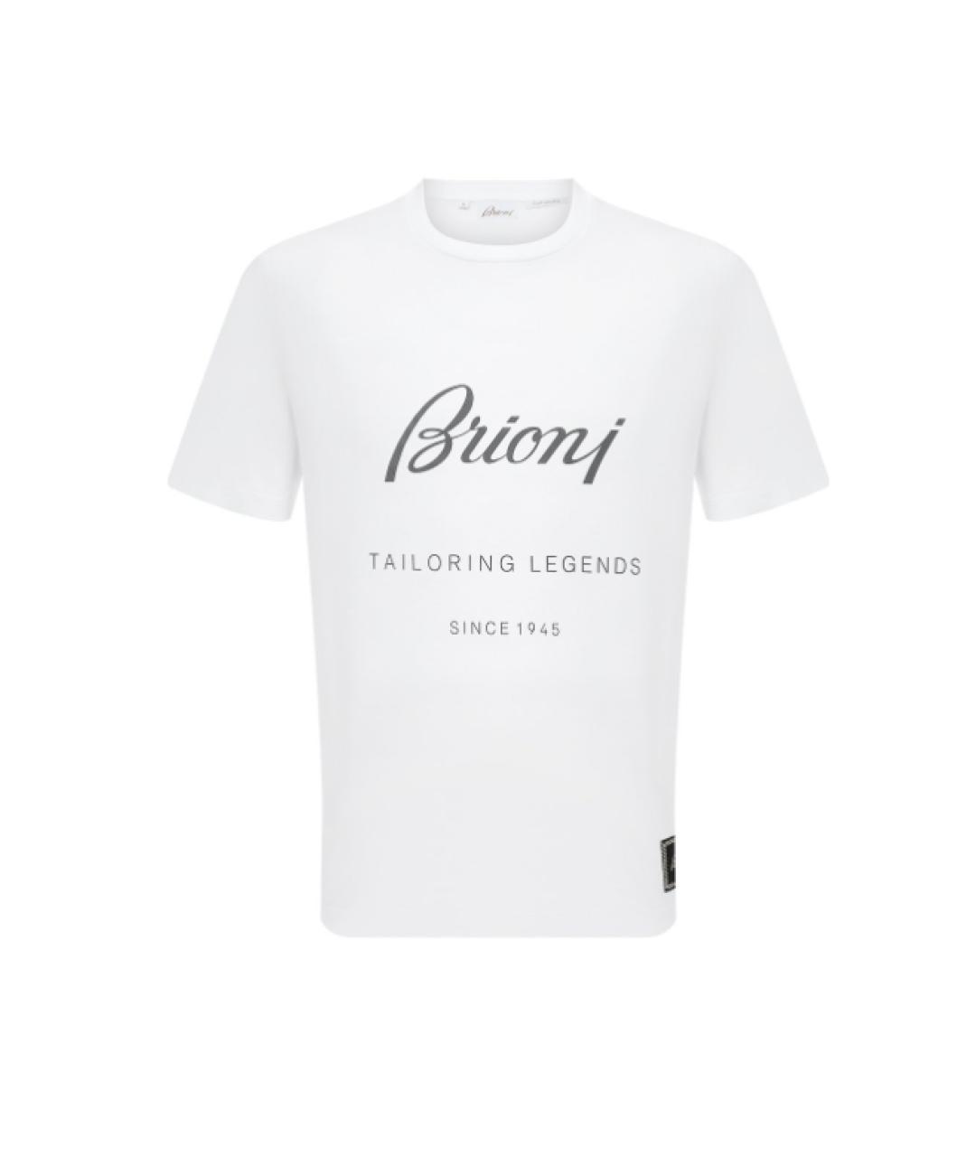 BRIONI Белая хлопковая футболка, фото 7