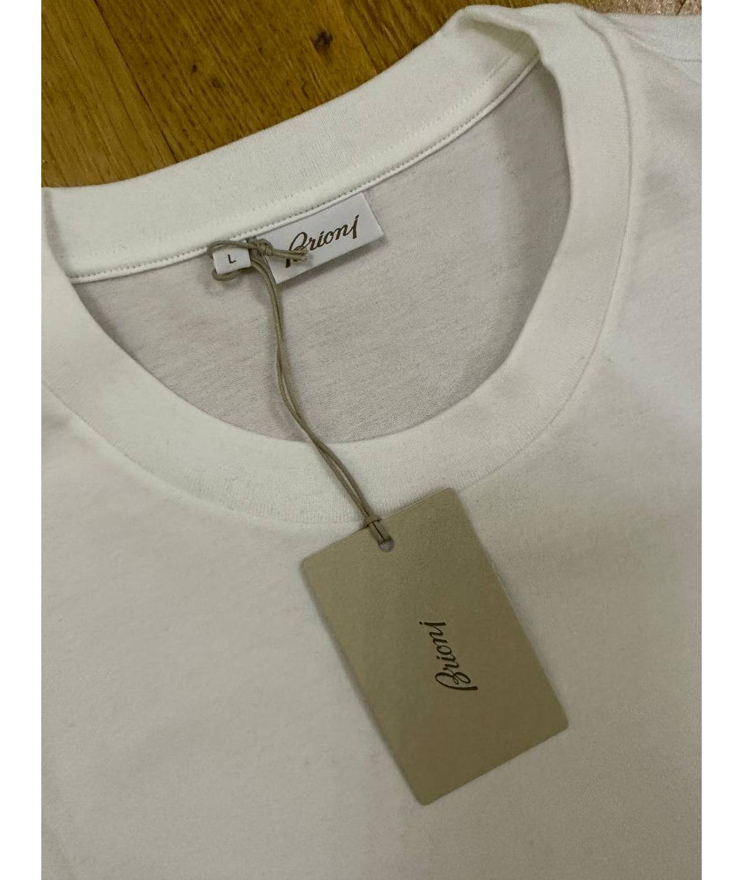 BRIONI Белая хлопковая футболка, фото 5