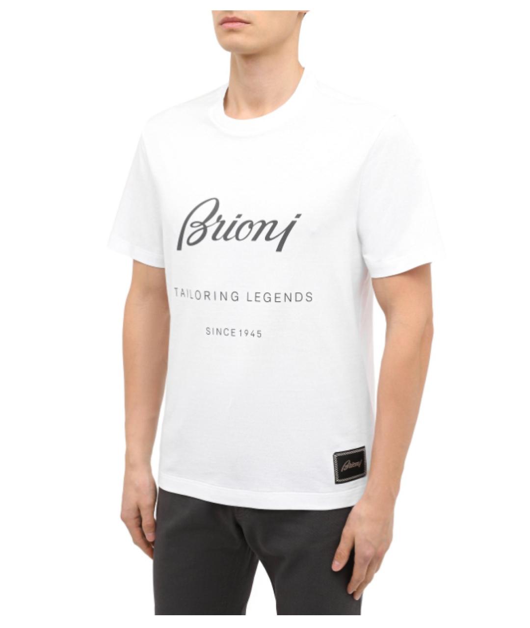 BRIONI Белая хлопковая футболка, фото 3