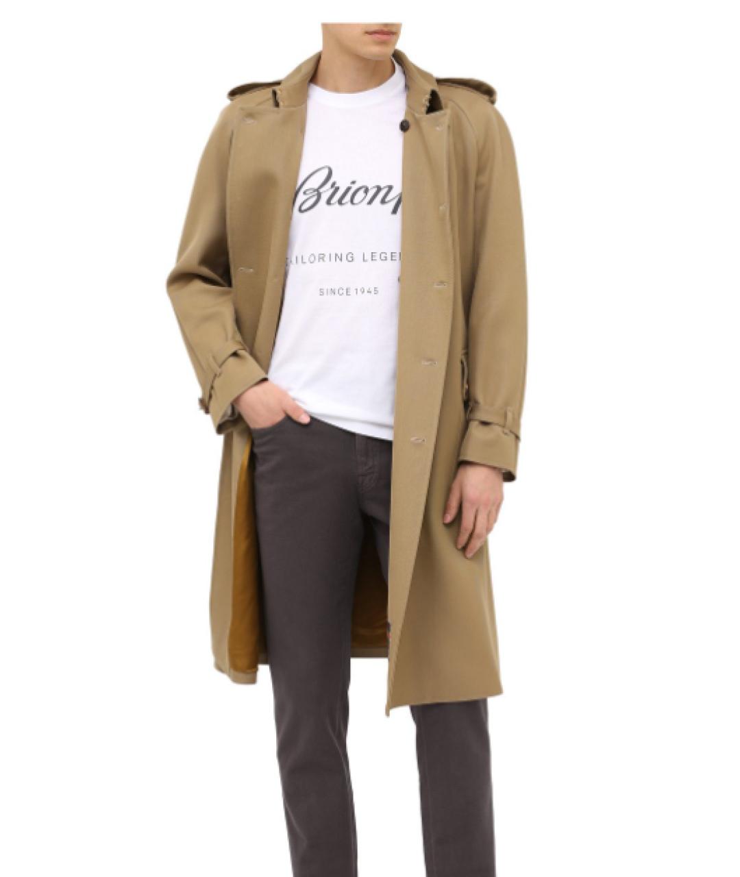 BRIONI Белая хлопковая футболка, фото 2