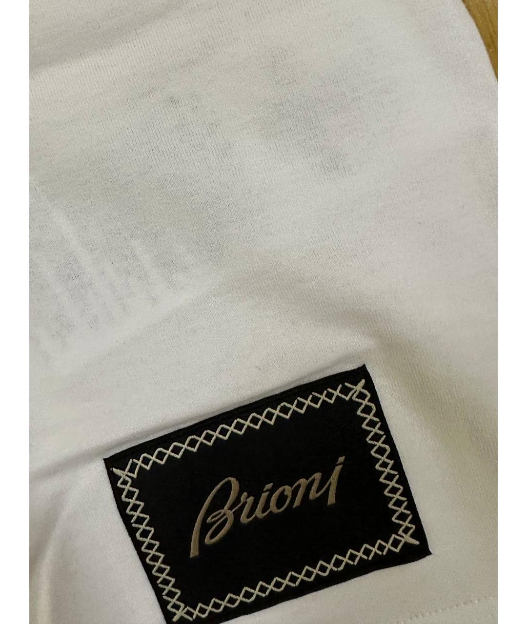 BRIONI Белая хлопковая футболка, фото 6
