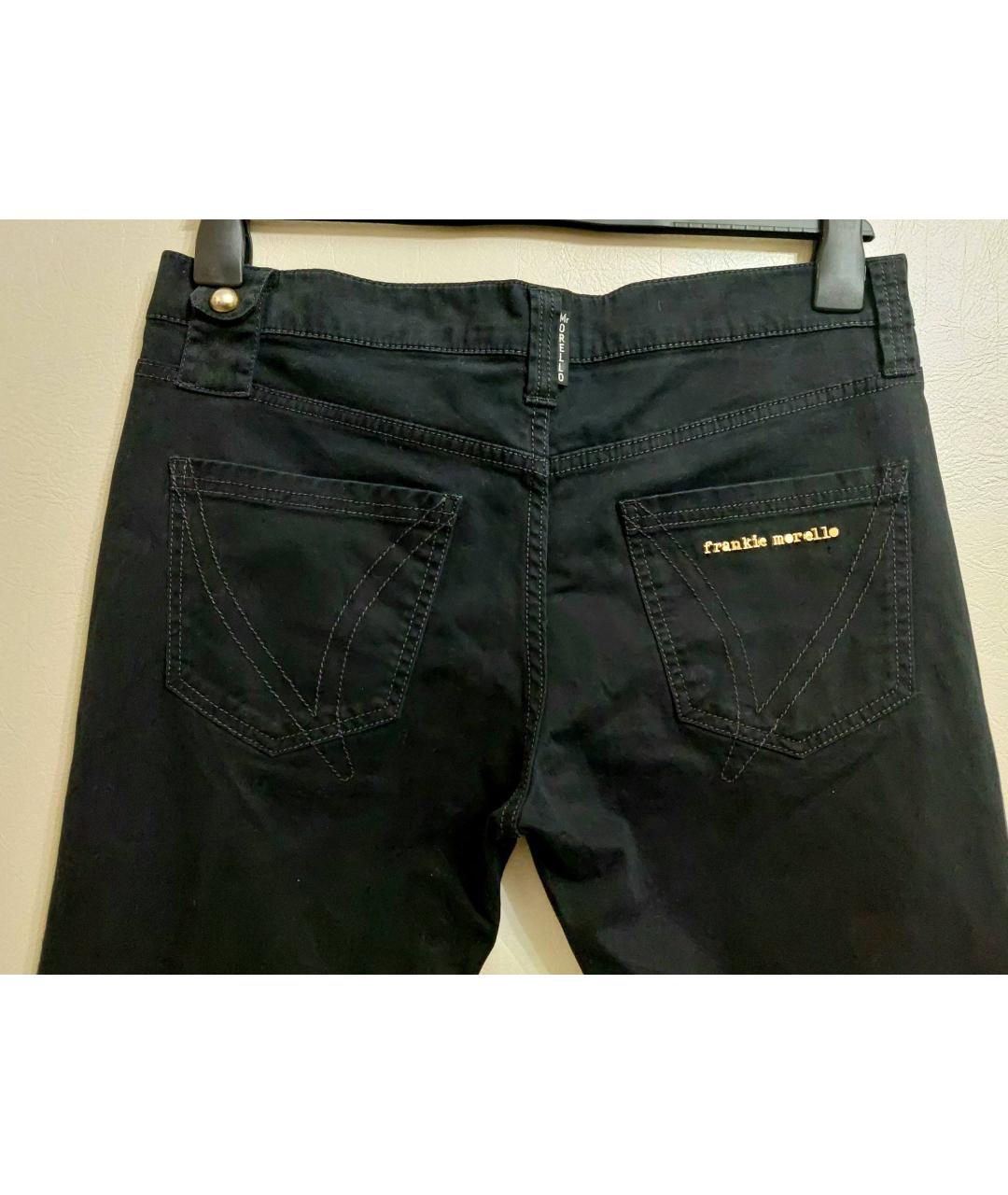 FRANKIE MORELLO Черные хлопко-эластановые прямые джинсы, фото 3
