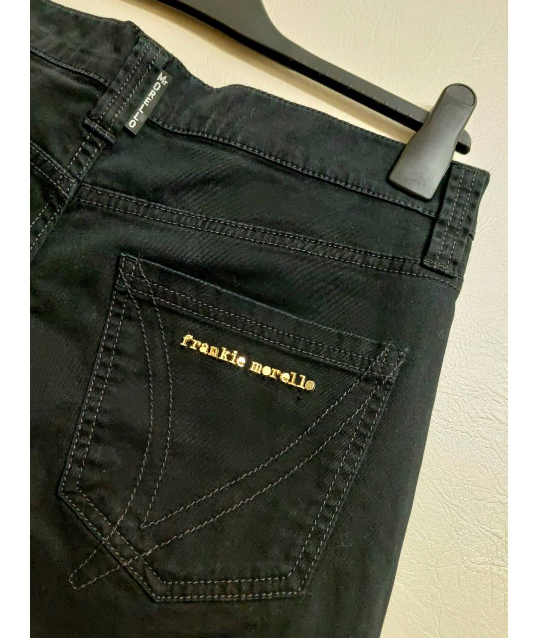 FRANKIE MORELLO Черные хлопко-эластановые прямые джинсы, фото 6