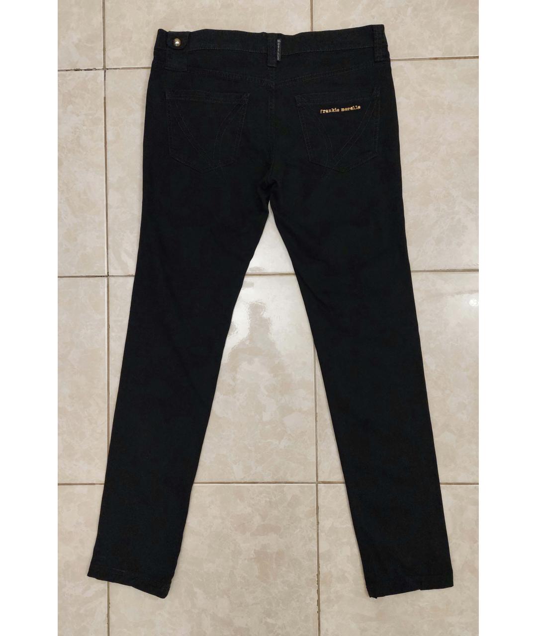 FRANKIE MORELLO Черные хлопко-эластановые прямые джинсы, фото 2