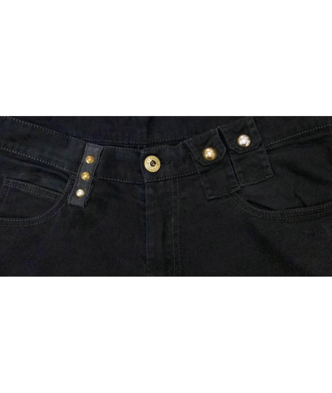 FRANKIE MORELLO Черные хлопко-эластановые прямые джинсы, фото 4