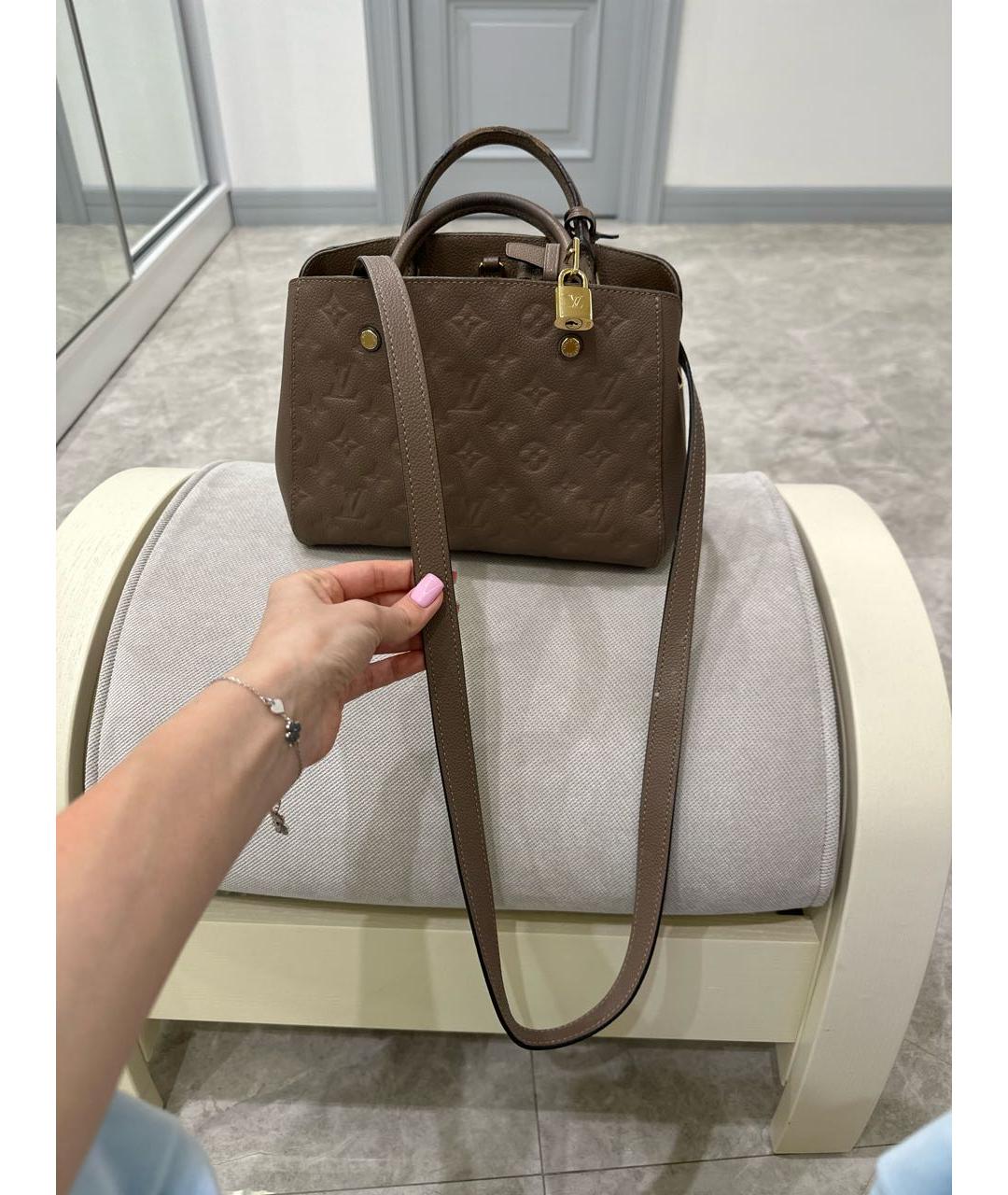 LOUIS VUITTON PRE-OWNED Коричневая кожаная сумка с короткими ручками, фото 8