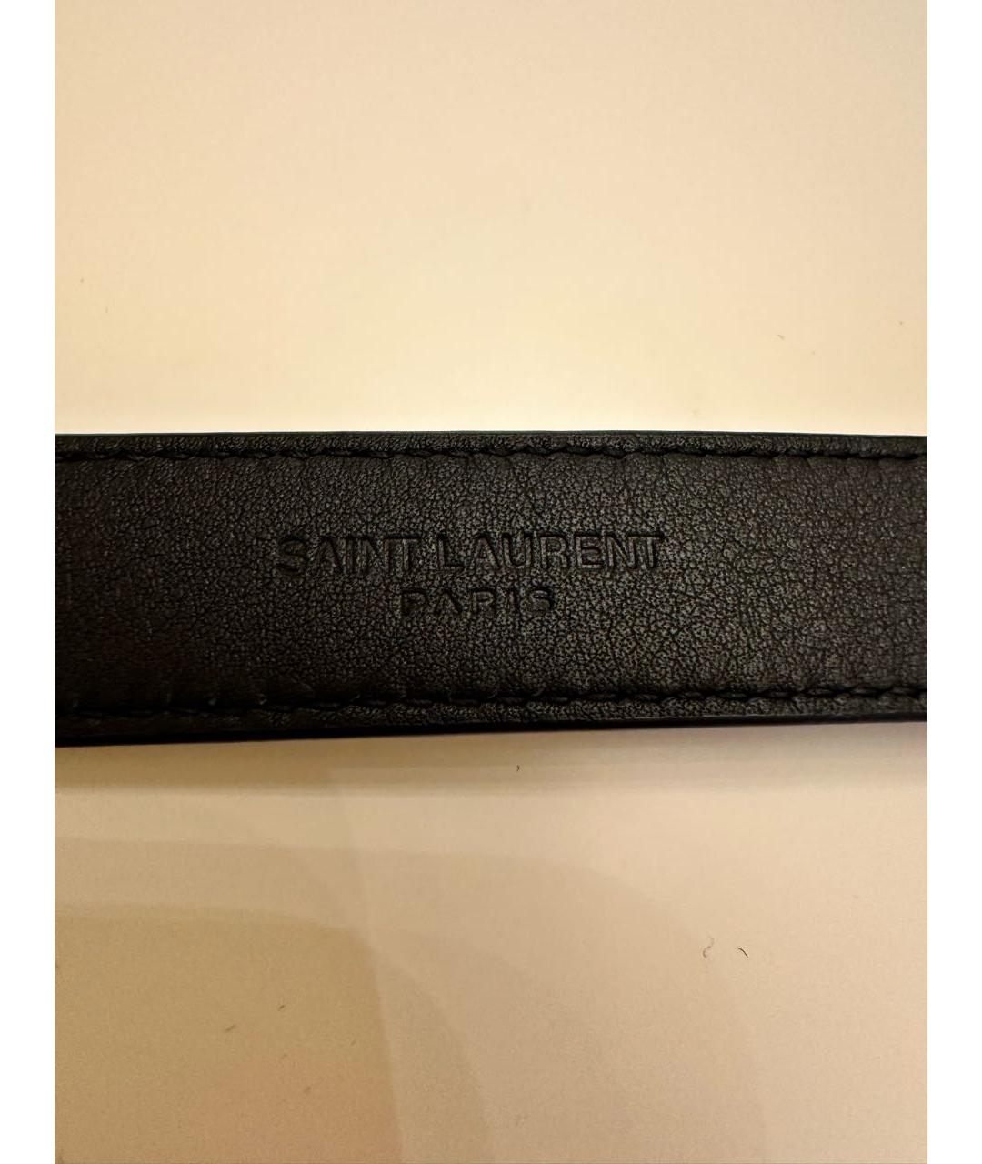 SAINT LAURENT Черный кожаный ремень, фото 2