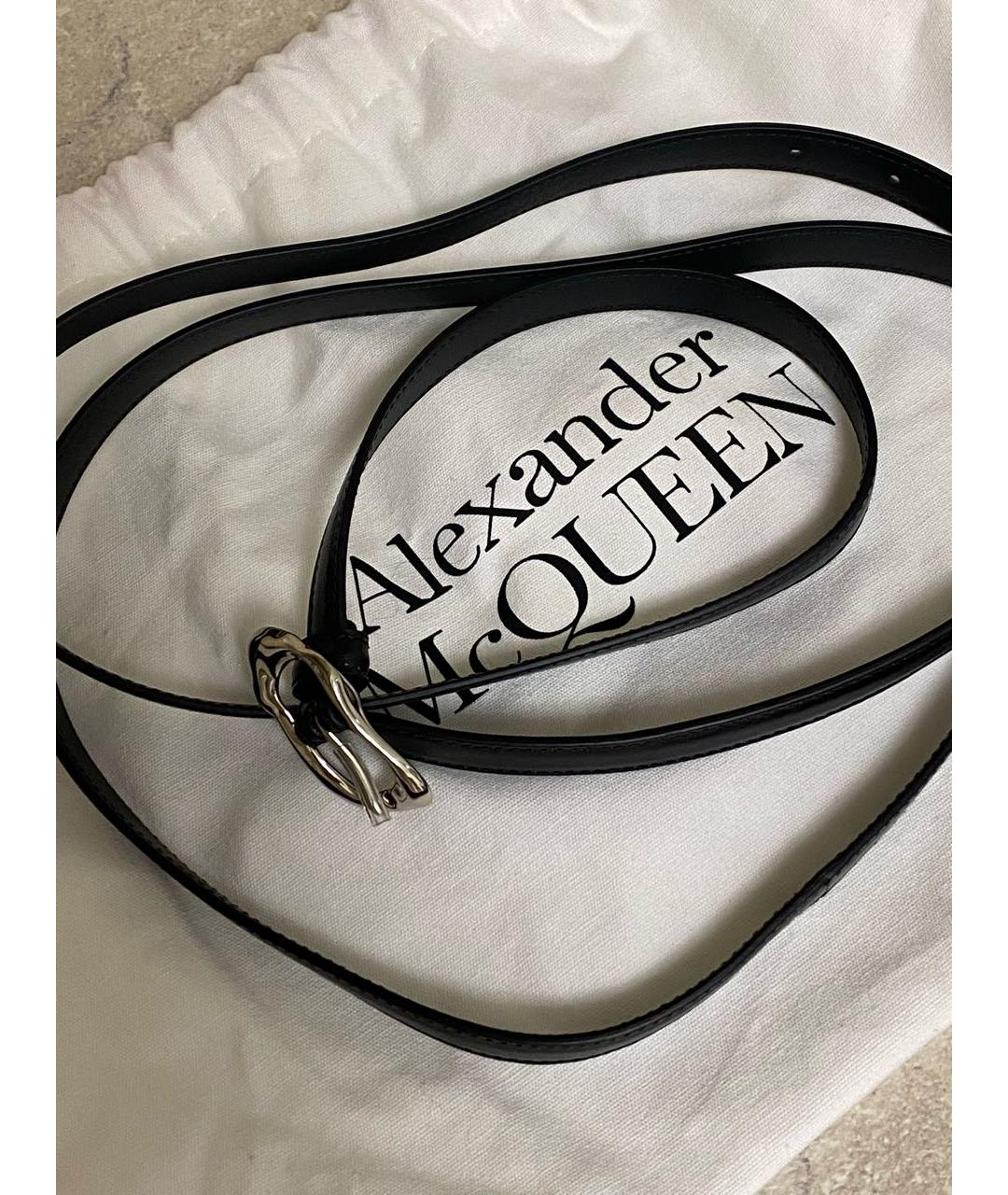 ALEXANDER MCQUEEN Черный кожаный ремень, фото 2