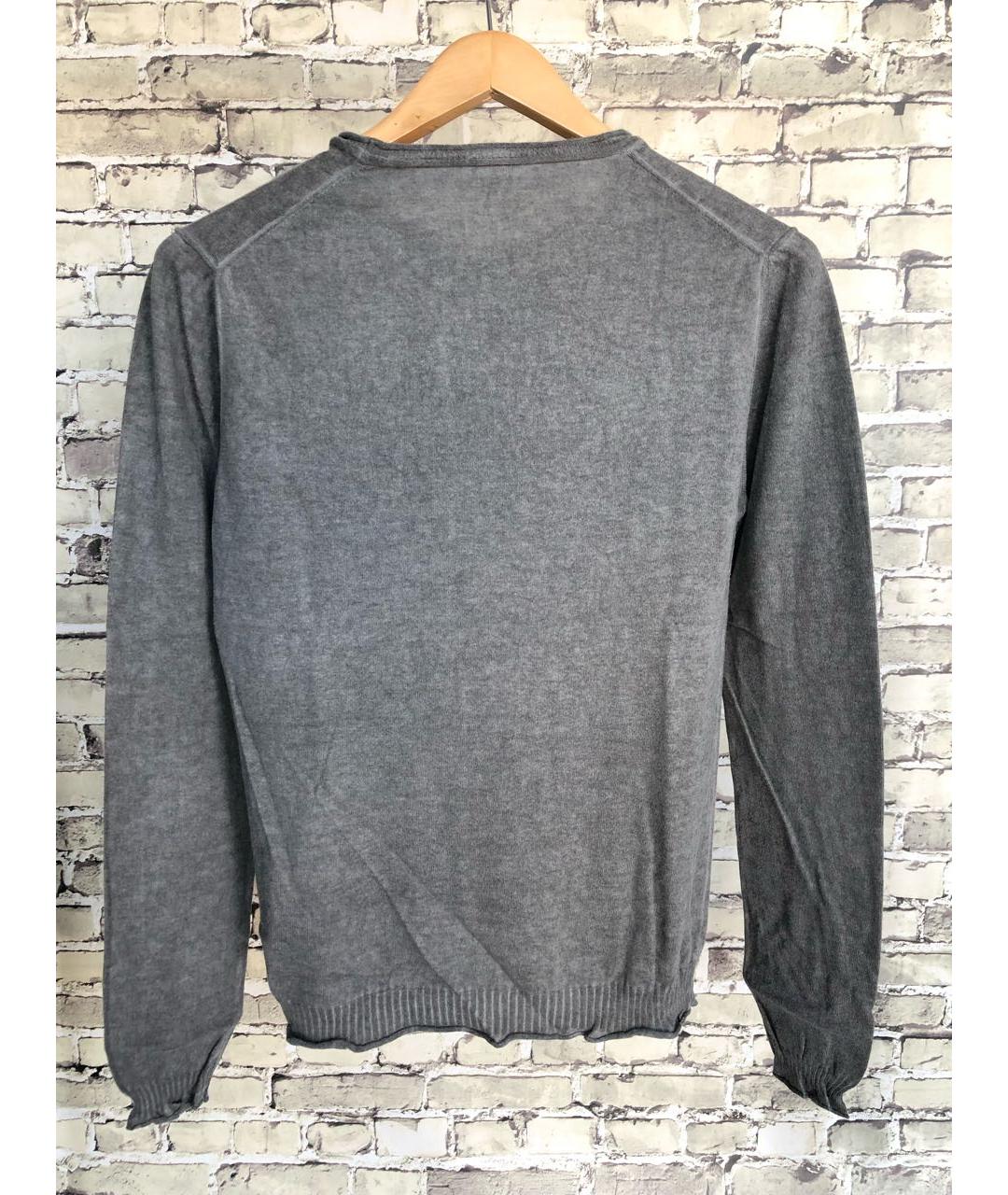 PAOLO PECORA Серый хлопковый джемпер / свитер, фото 2