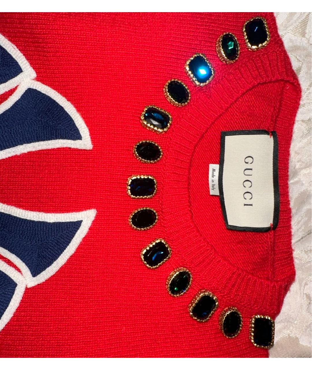 GUCCI Красный шерстяной джемпер / свитер, фото 4
