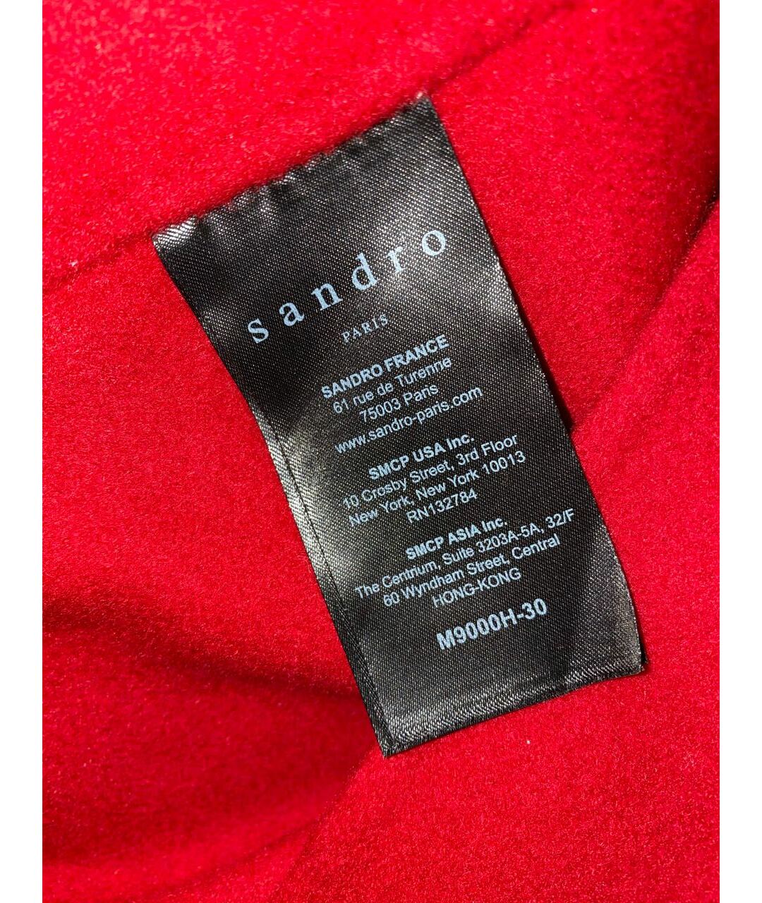 SANDRO Красное шерстяное пальто, фото 3