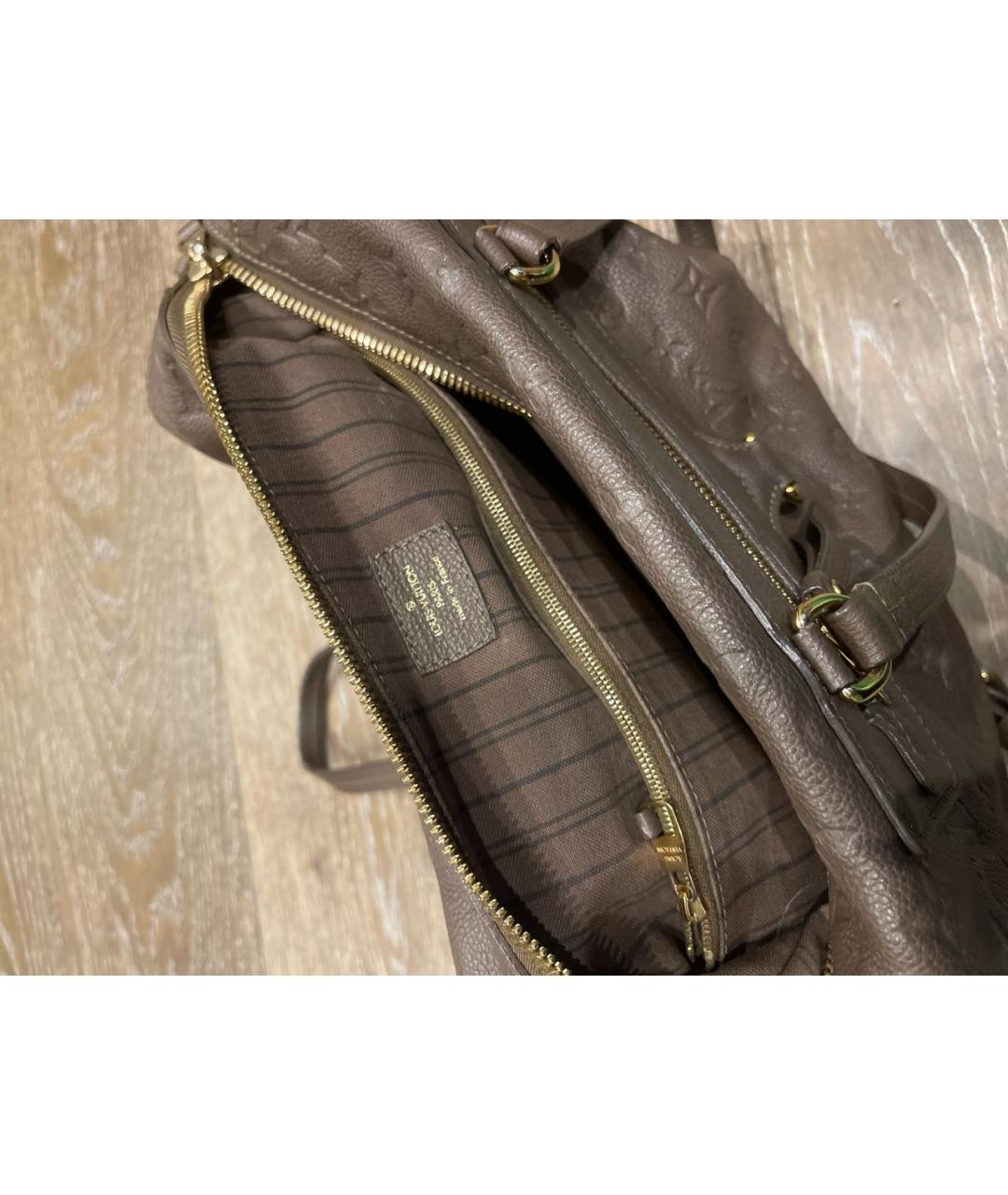 LOUIS VUITTON Коричневая кожаная сумка через плечо, фото 4